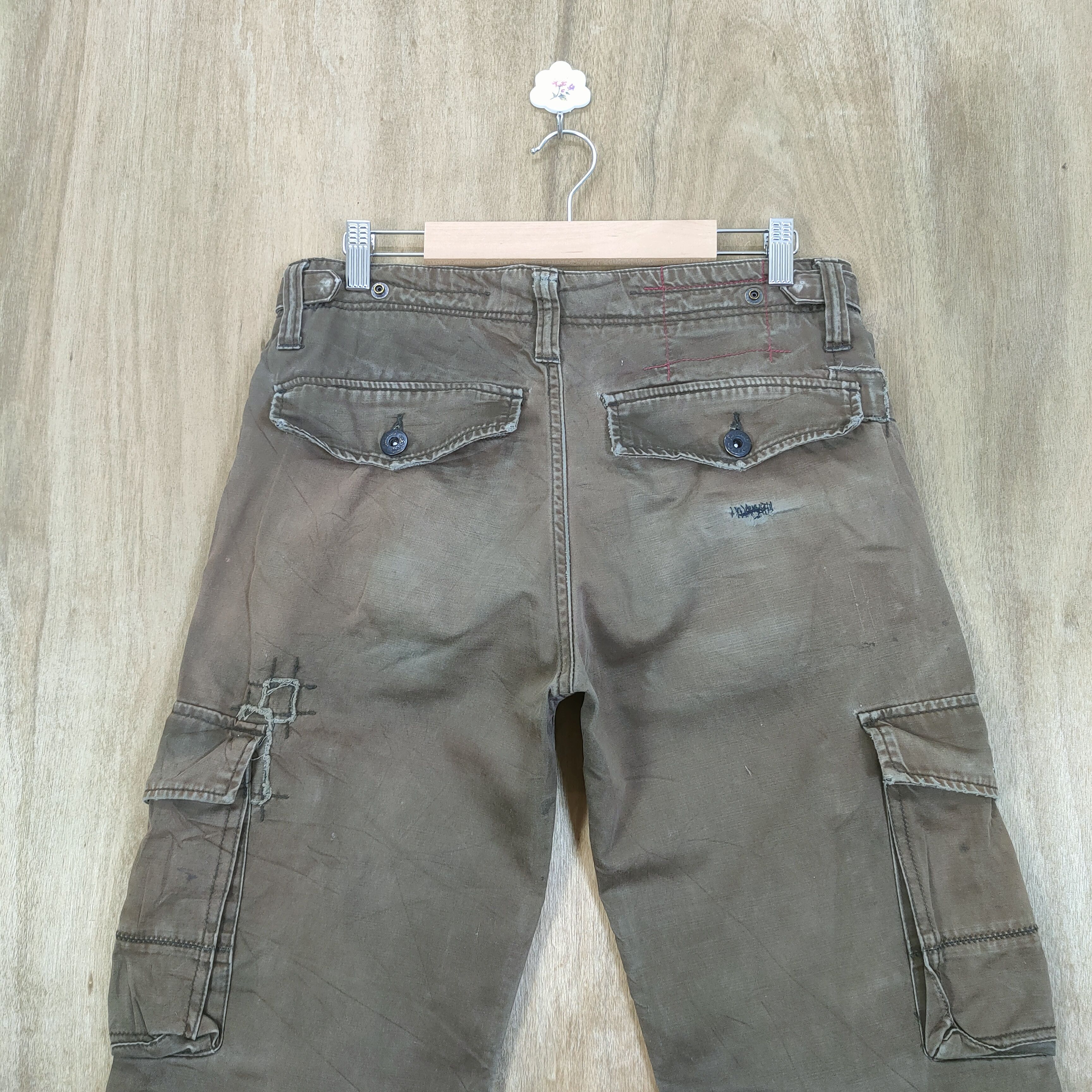 Global Work VINTAGE FADED BROWN CARGO PANTS Size US 30 / EU 46 - 6 Thumbnail