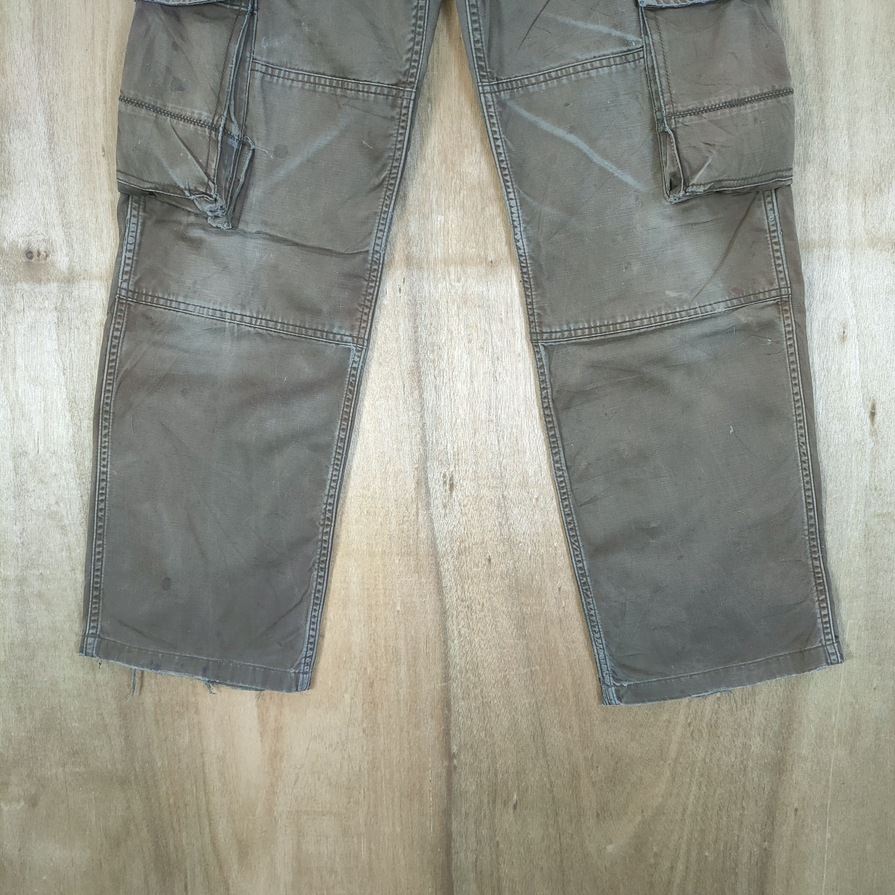 Global Work VINTAGE FADED BROWN CARGO PANTS Size US 30 / EU 46 - 3 Thumbnail