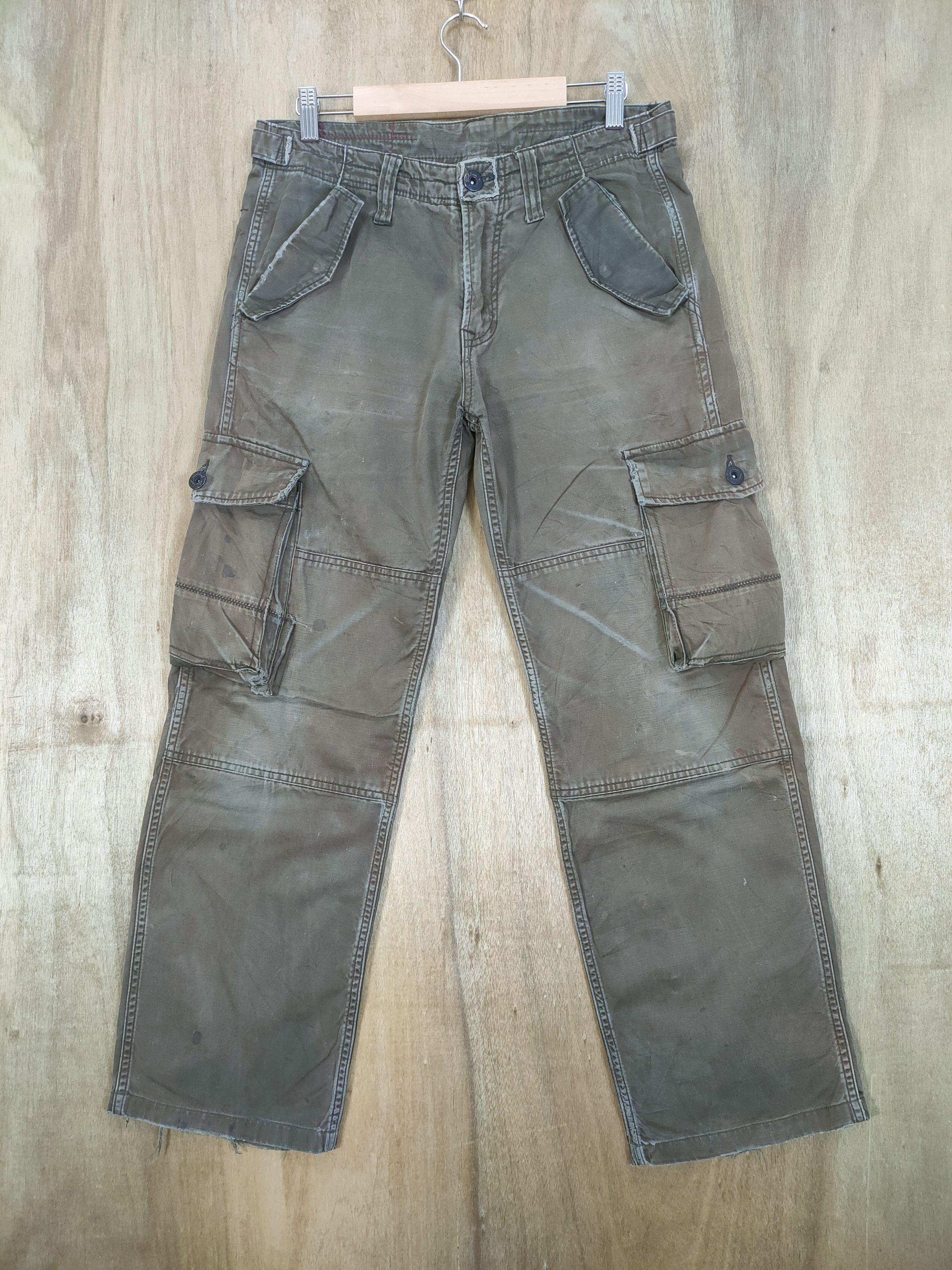 Global Work VINTAGE FADED BROWN CARGO PANTS Size US 30 / EU 46 - 1 Thumbnail