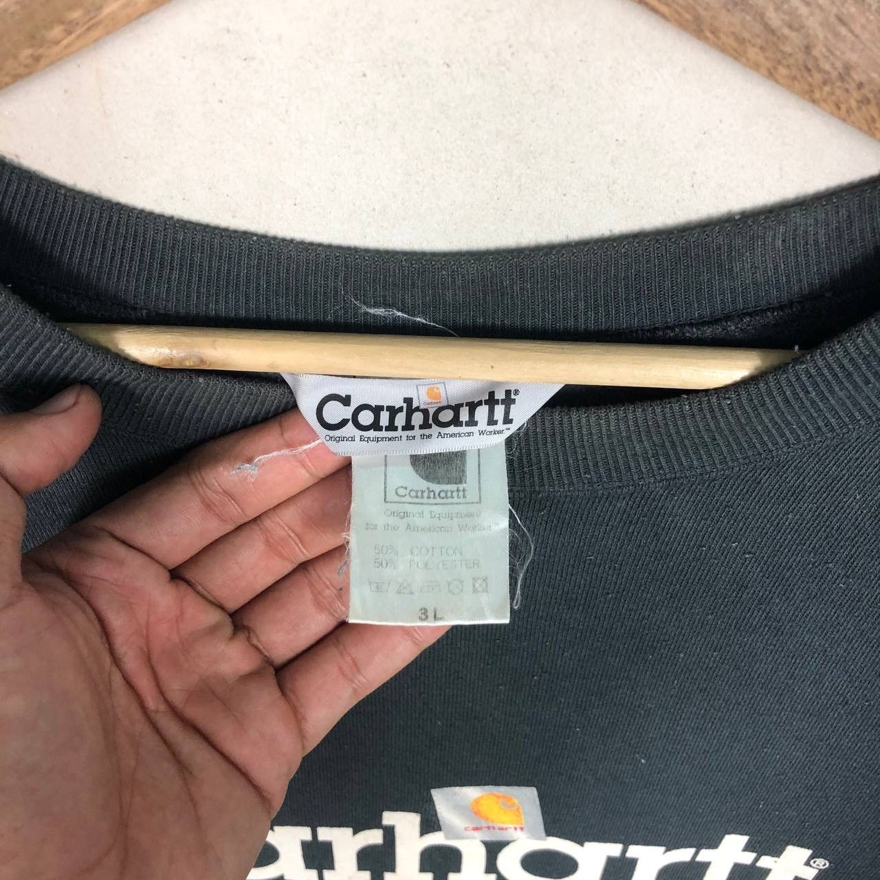Carhartt × Vintage Crazy Vintage 90s Carhartt Spell Out Jumper Sweatshirt Size US XXL / EU 58 / 5 - 6 Thumbnail