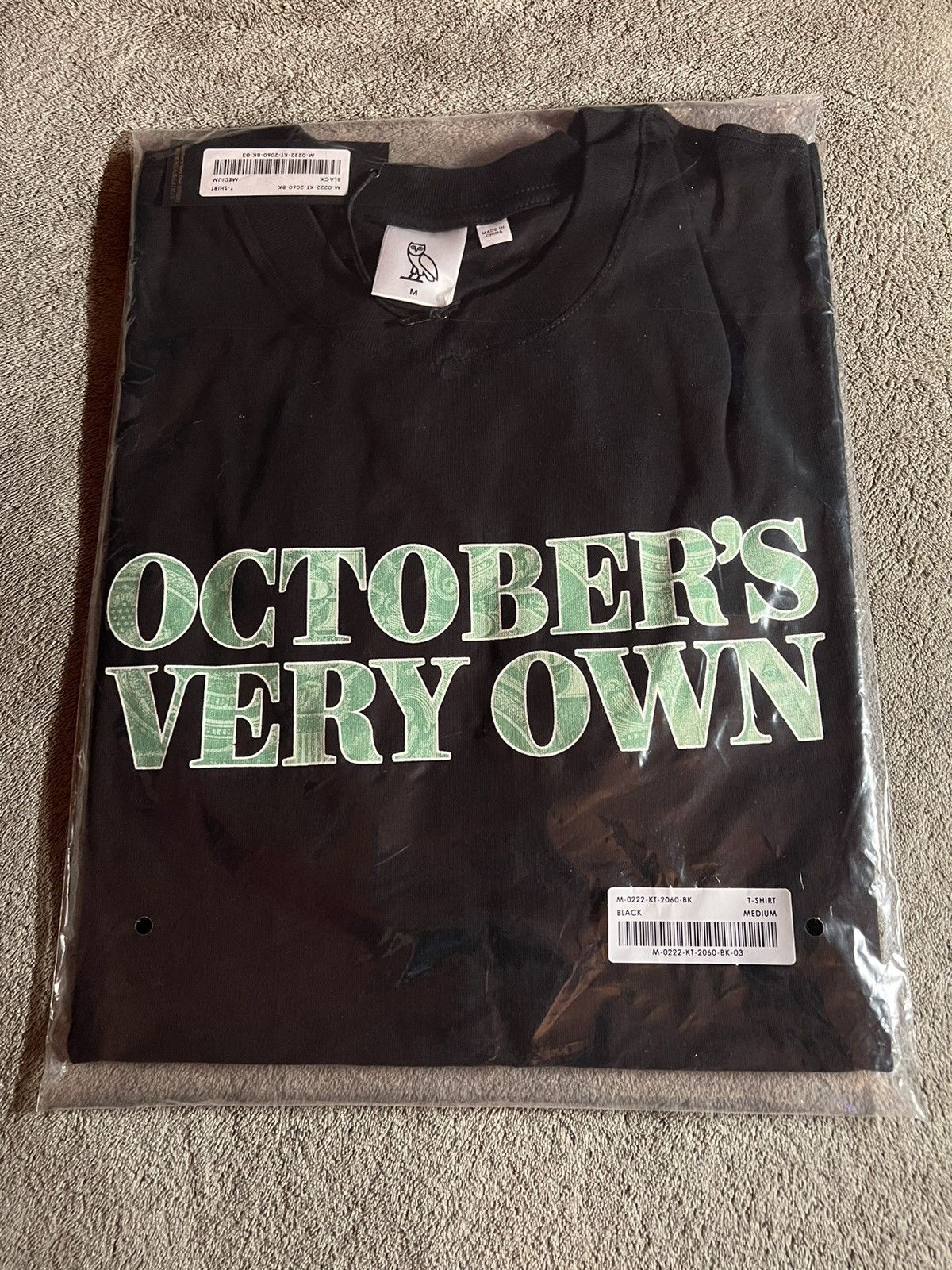 October's Very Own *RARE* OVO T-SHIRT BANKNOTE MONEY OWL TEE (BRAND NEW) Size US M / EU 48-50 / 2 - 3 Thumbnail