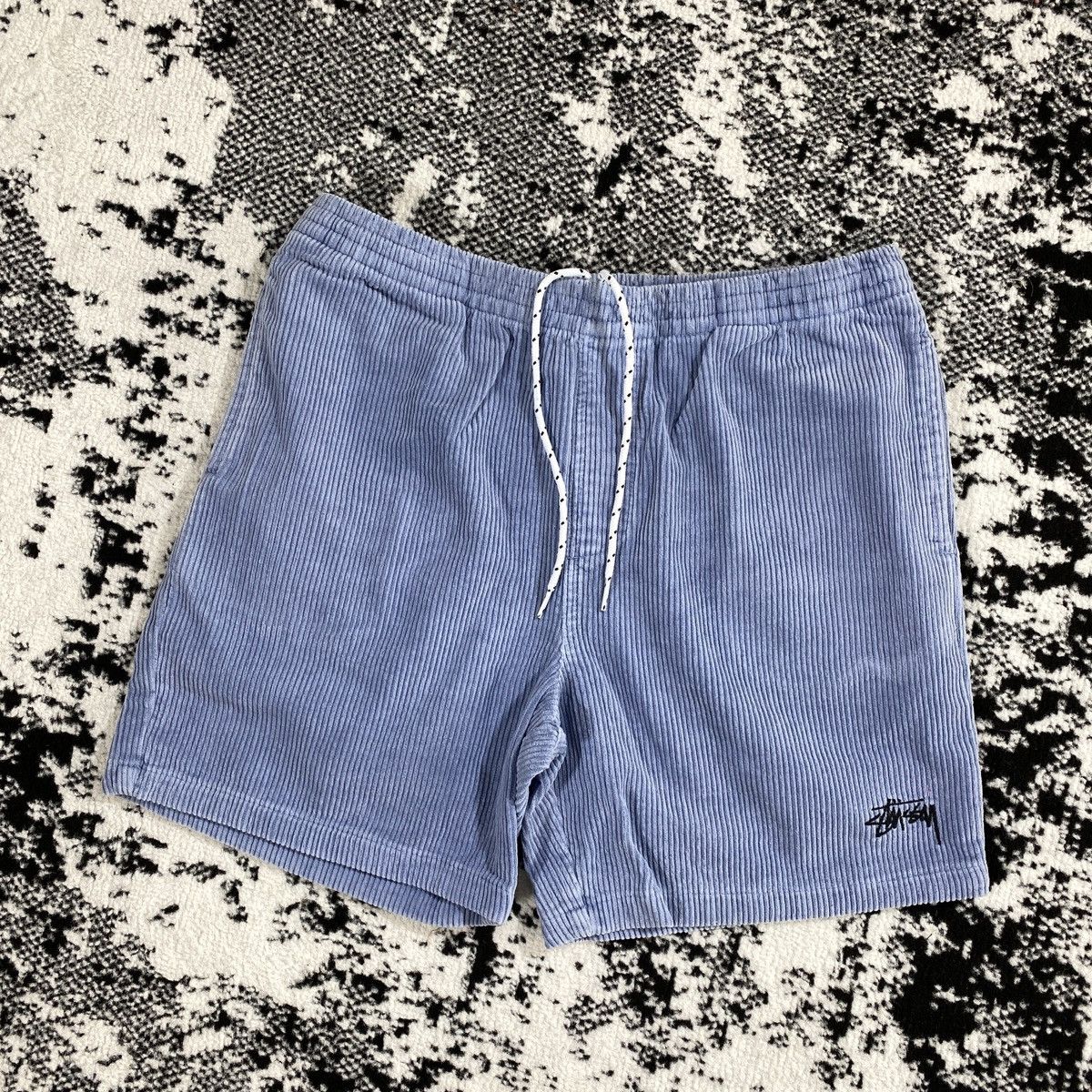 image of Stussy Cord Shorts Blue Wash 32, Men's