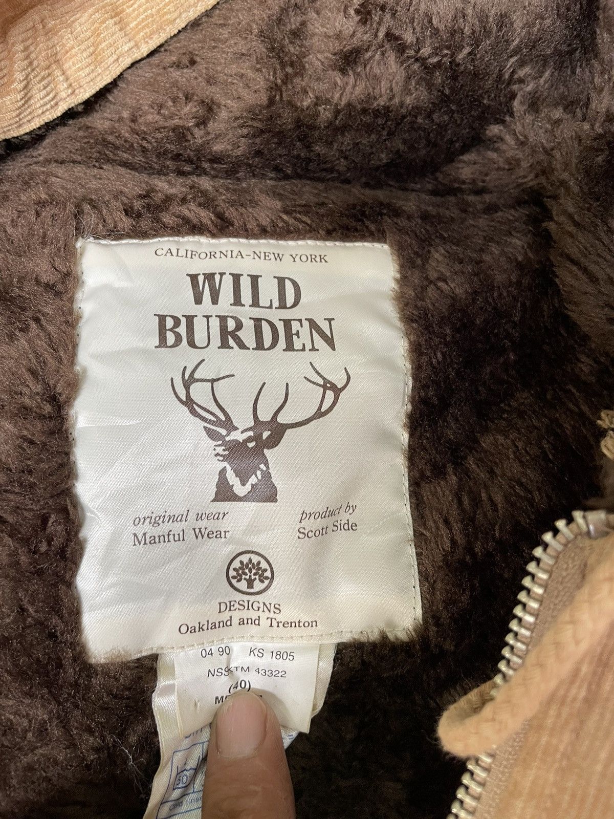 Vintage Vintage Wild Burden Sherpa Lining Corduroy Hooded Jacket Size US M / EU 48-50 / 2 - 11 Thumbnail