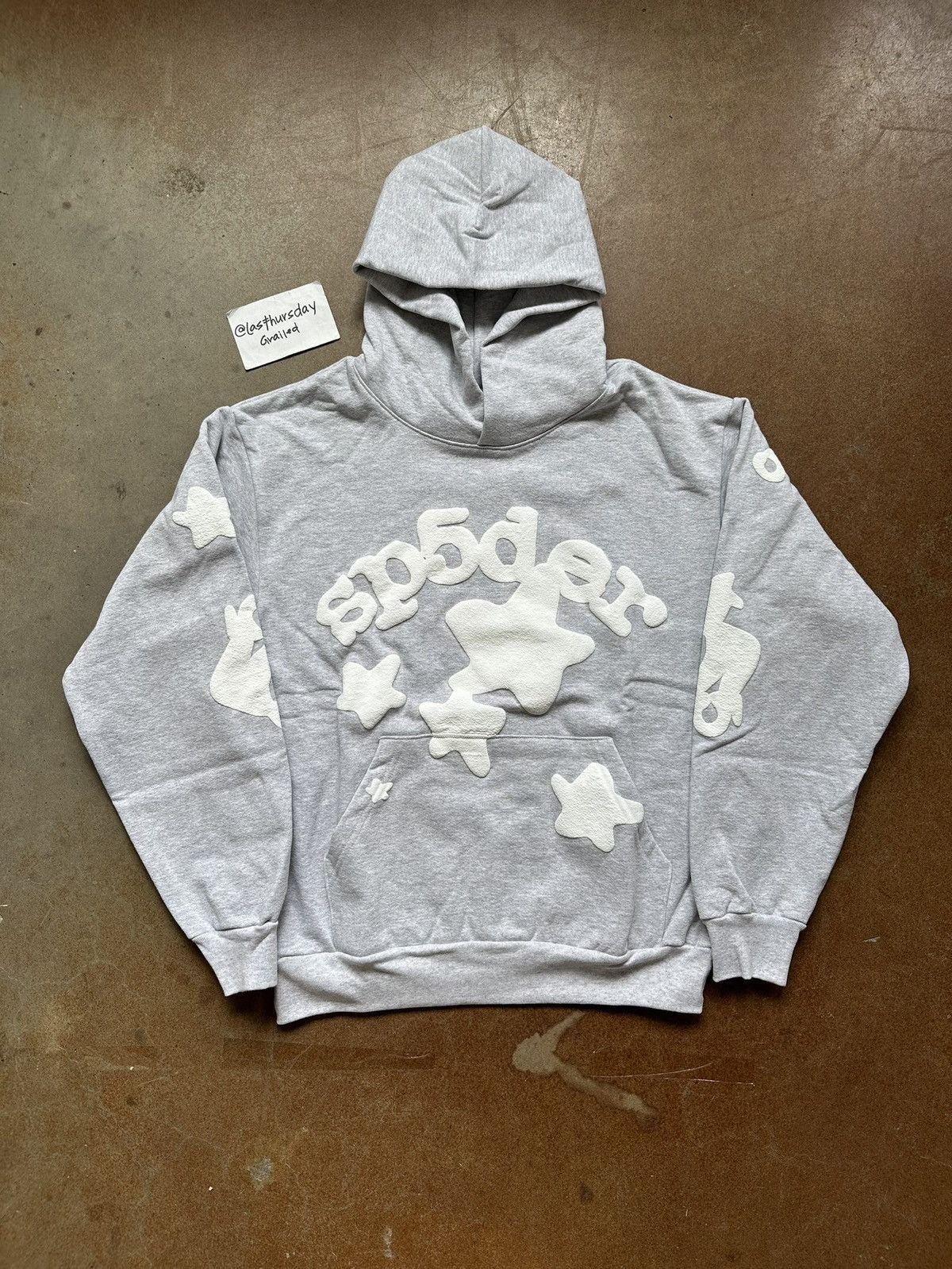 Young Thug Sp5der Beluga Hoodie Grey Large | Grailed