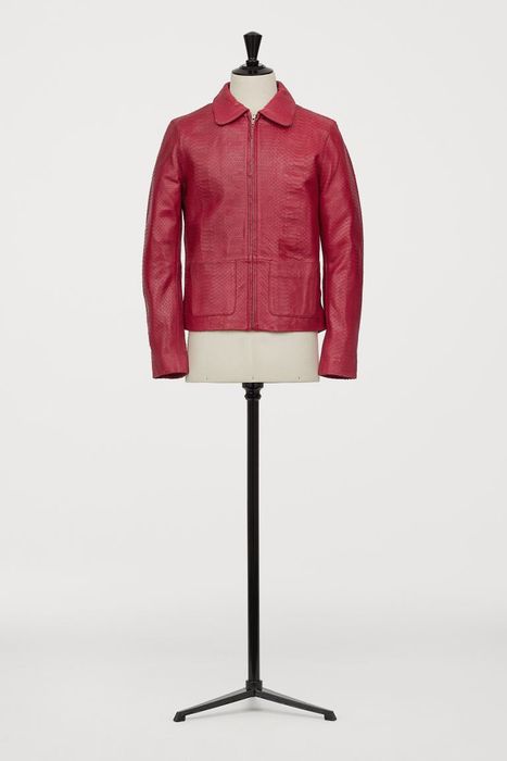 h&m red leather jacket