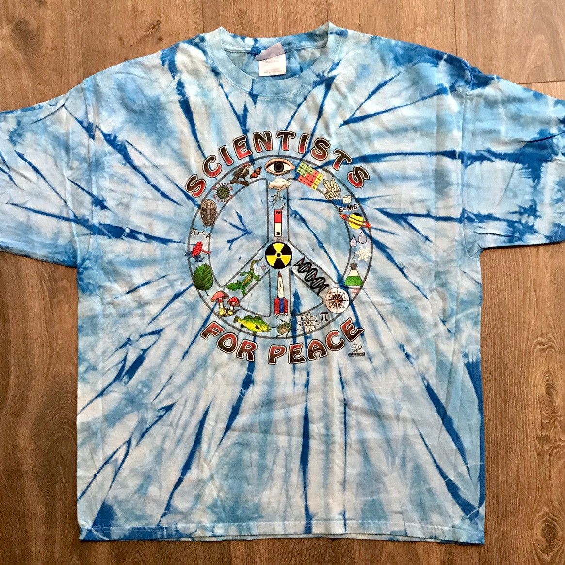 Vintage Vintage Scientist For Peace Tie Dye Tee Size US XXL / EU 58 / 5 - 1 Thumbnail