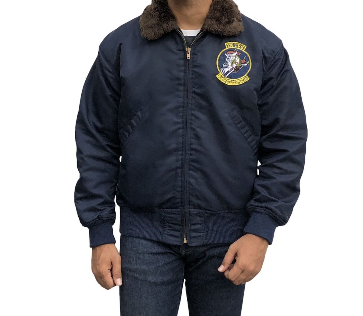 Vintage Vintage Houston Shearling Flight bomber MA-1 jacket Size US M / EU 48-50 / 2 - 2 Thumbnail