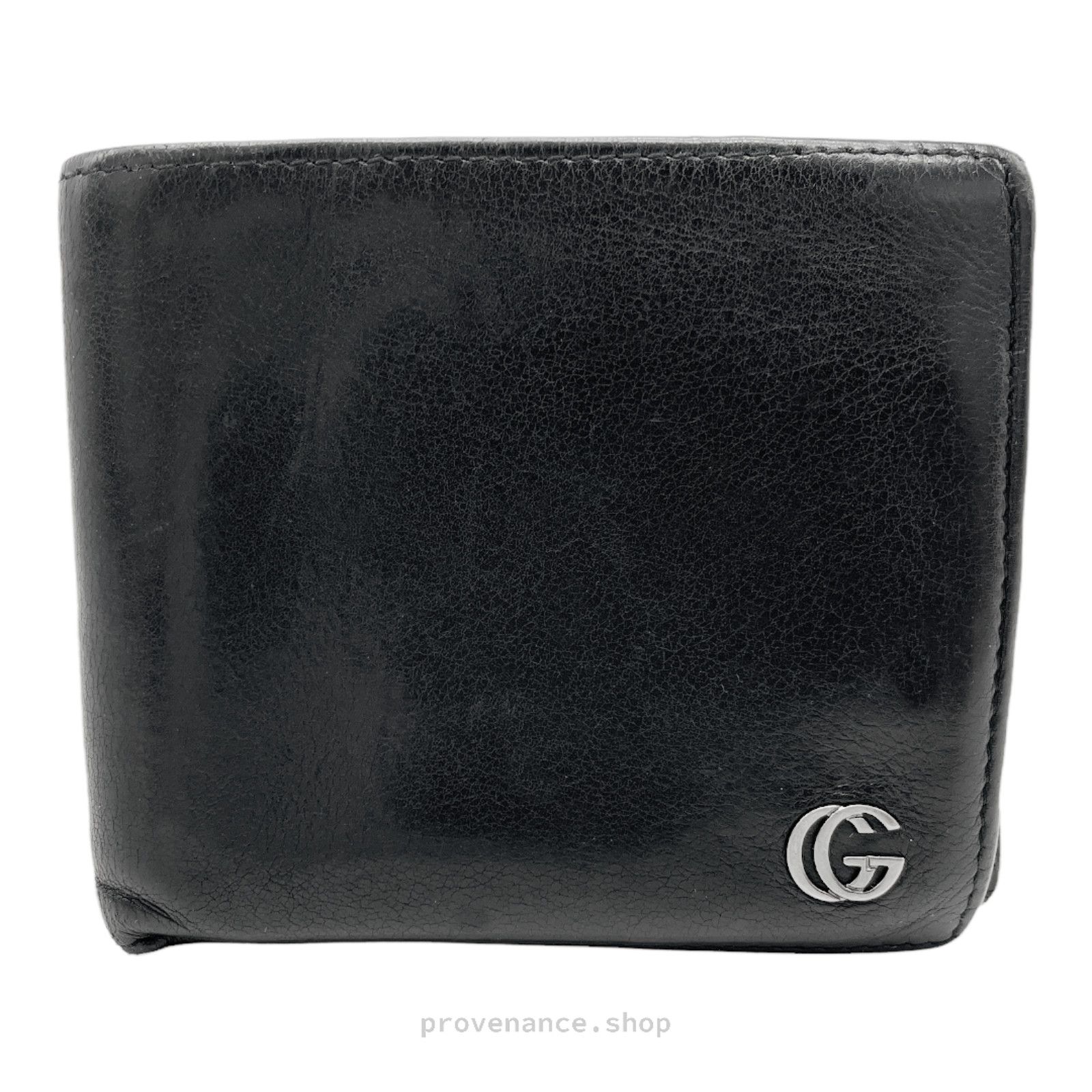 🔴 Gucci GG Bifold Wallet - Black Leather