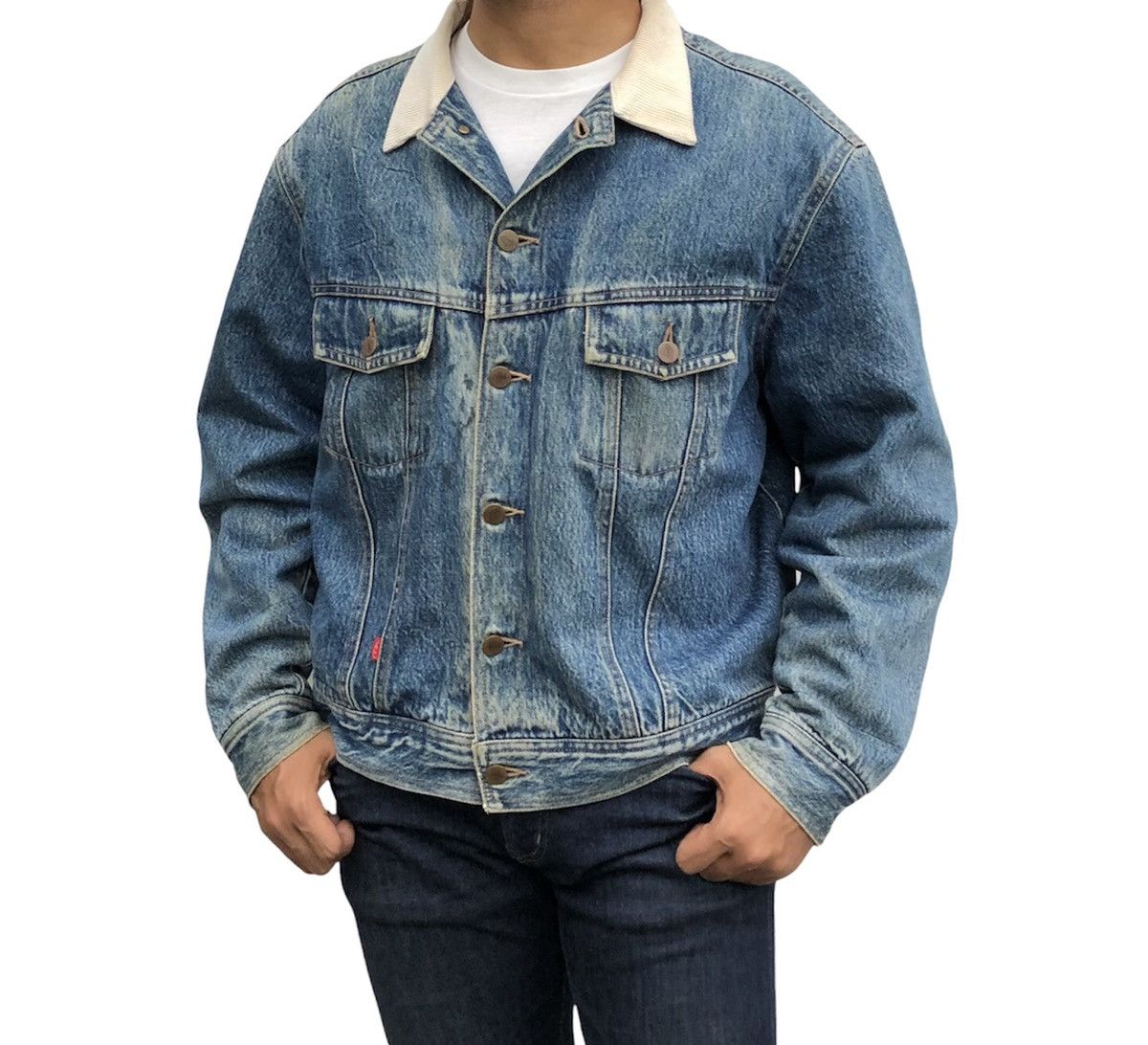 Vintage Vintage Ball Corduroy Collar Truker Denim Jacket Size US L / EU 52-54 / 3 - 4 Thumbnail