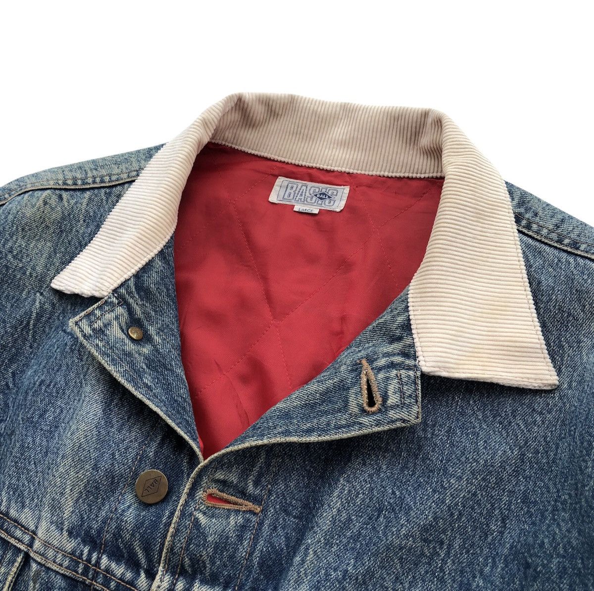 Vintage Vintage Ball Corduroy Collar Truker Denim Jacket Size US L / EU 52-54 / 3 - 8 Thumbnail