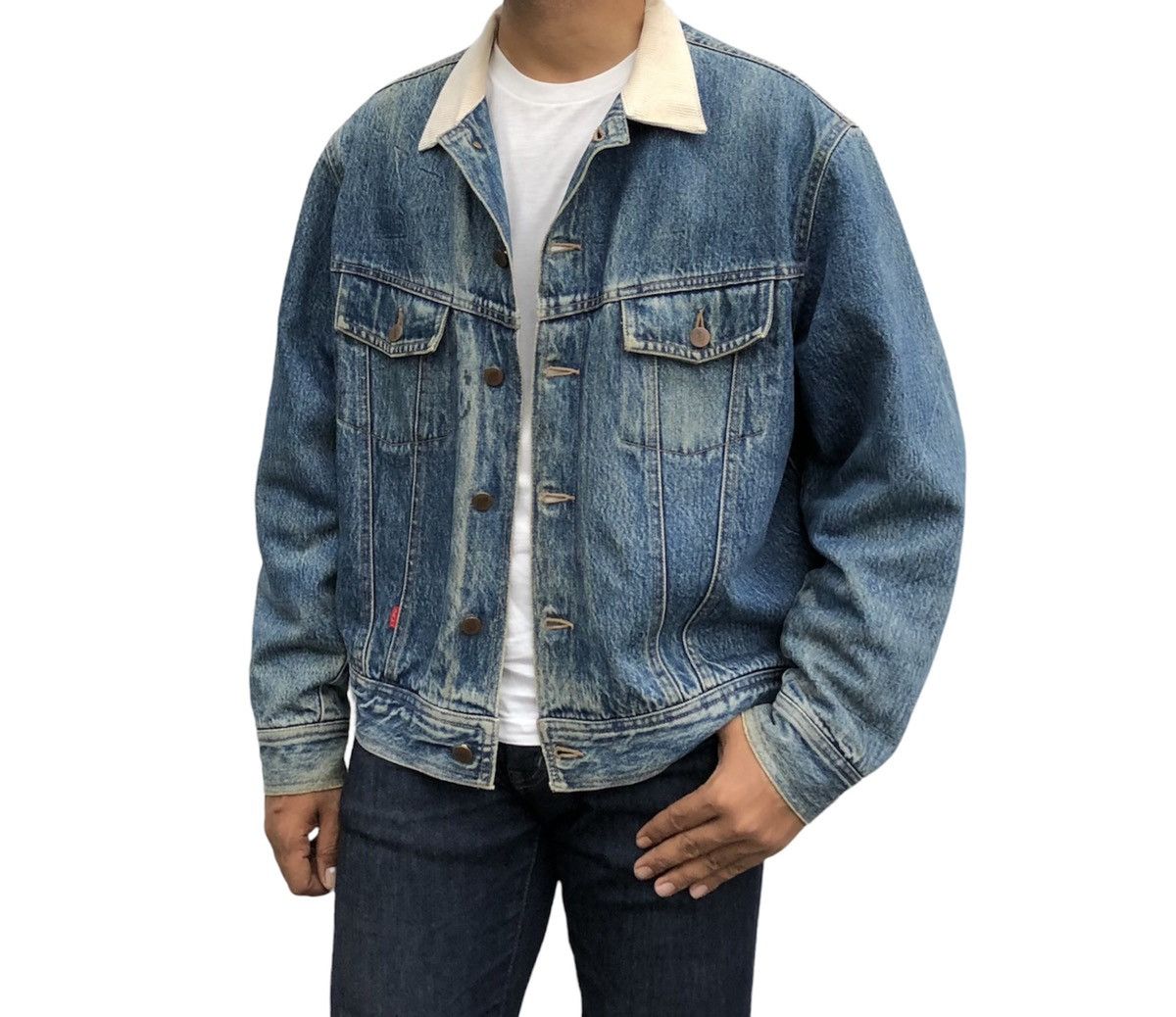Vintage Vintage Ball Corduroy Collar Truker Denim Jacket Size US L / EU 52-54 / 3 - 3 Thumbnail
