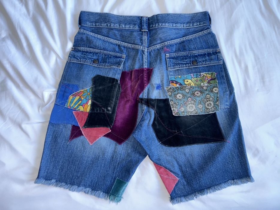 Kapital RARE Kapital Psychedelic OKABELLBO denim jeans shorts | Grailed