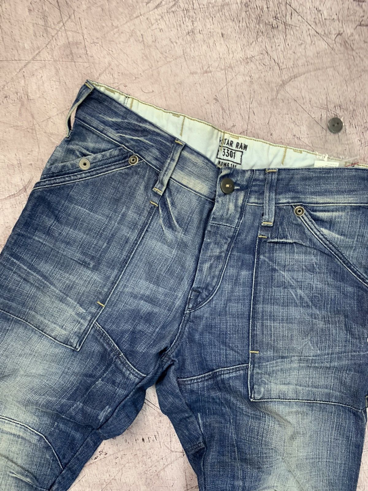 G-Star × Vintage G Star Raw Vintage Mens Denim Pants Double Knee Jeans Size US 32 / EU 48 - 2 Thumbnail