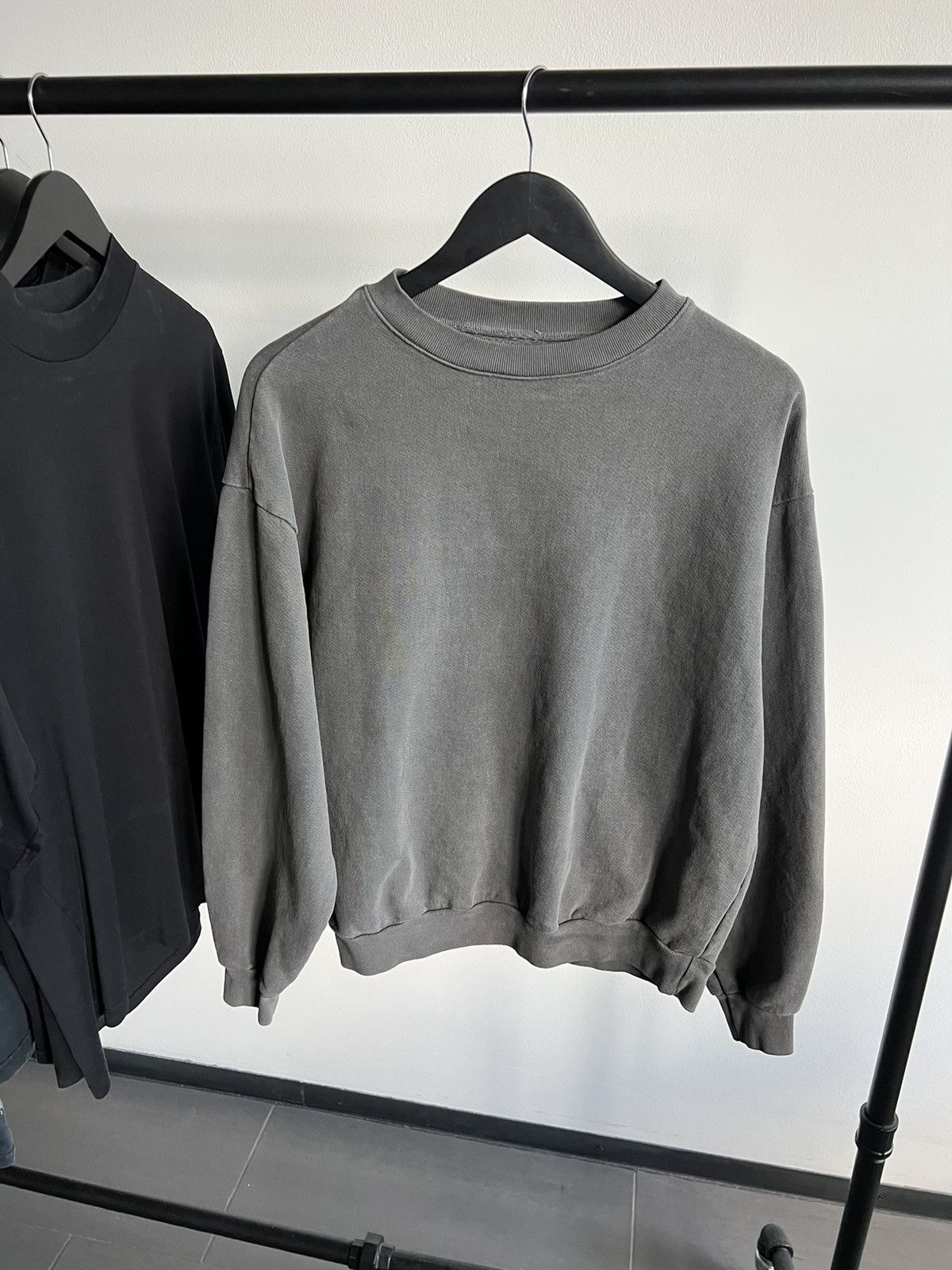 image of Blank x Los Angeles Apparel Puffy Faded Grey Sweater, Men's (Size Large)