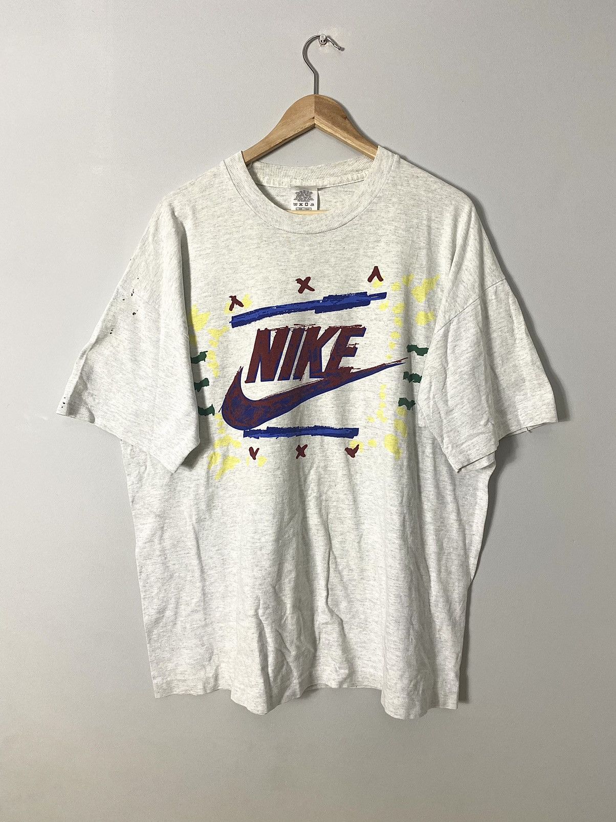 Nike Vtg 90s NIKE Swoosh T Shirt Big Logo Spellout Sports Usa Size US L / EU 52-54 / 3 - 1 Thumbnail