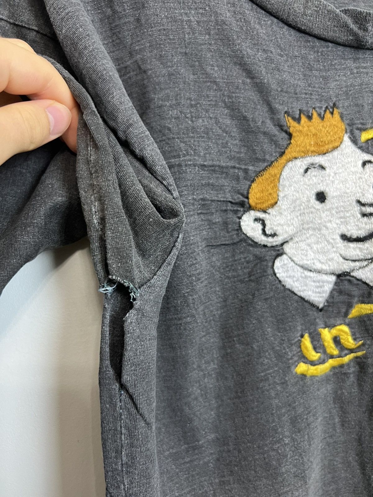 Cartoon Network Rare 70s Vintage TinTin Embroidered T-shirt Cartoon Grail Size US XL / EU 56 / 4 - 4 Thumbnail