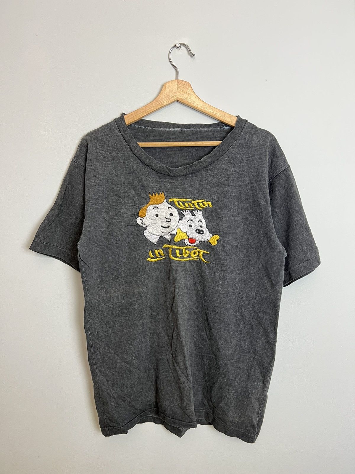 Cartoon Network Rare 70s Vintage TinTin Embroidered T-shirt Cartoon Grail Size US XL / EU 56 / 4 - 1 Thumbnail