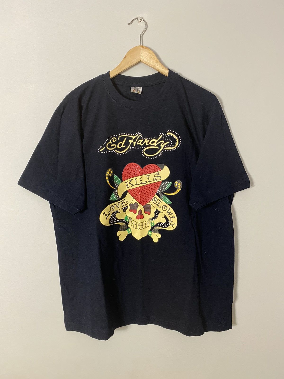 Ed Hardy Ed Hardy Love Kills Slowly Vintage Y2K Drip Tshirt Size US XL / EU 56 / 4 - 1 Thumbnail
