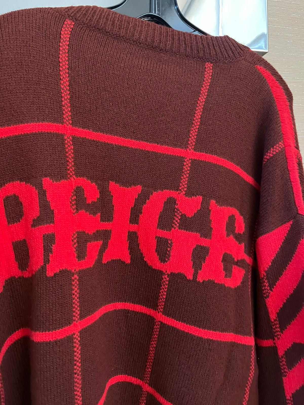 Off-White Diagonal Panel Sweater in Burgundy / Red Size US XL / EU 56 / 4 - 16 Thumbnail