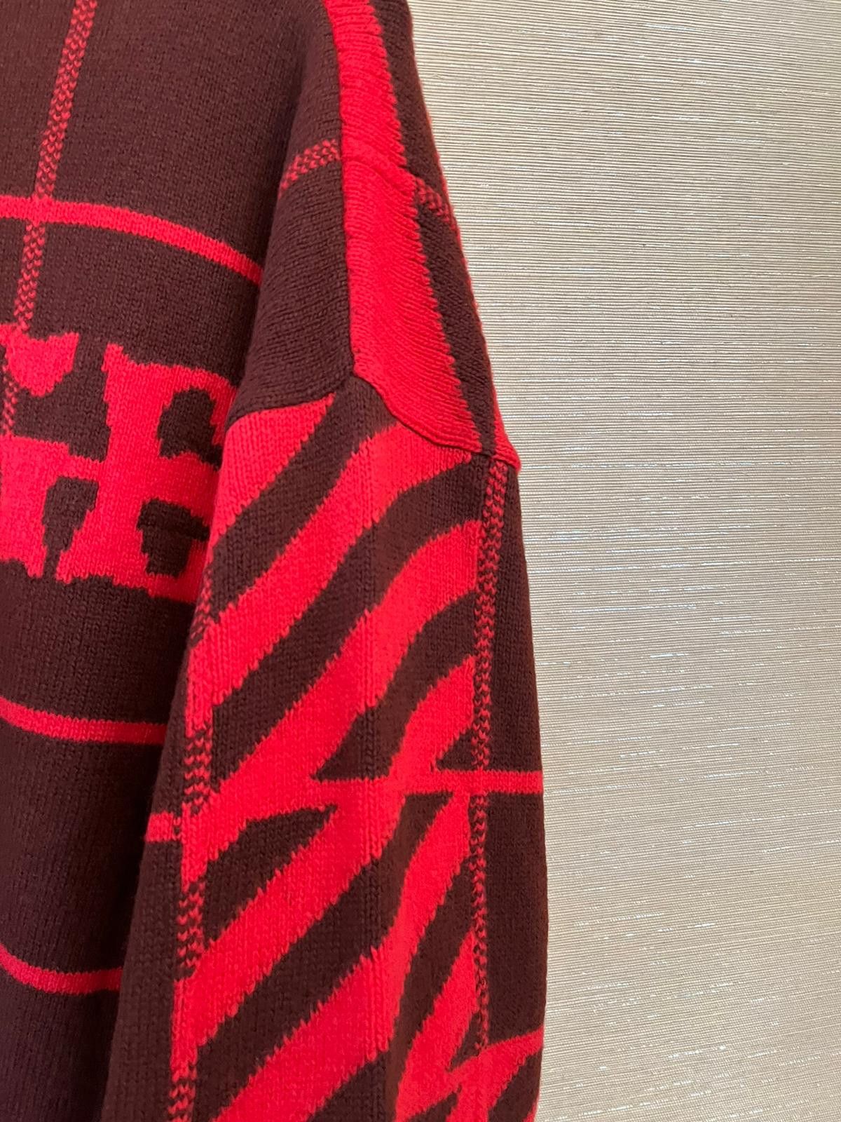 Off-White Diagonal Panel Sweater in Burgundy / Red Size US XL / EU 56 / 4 - 15 Thumbnail