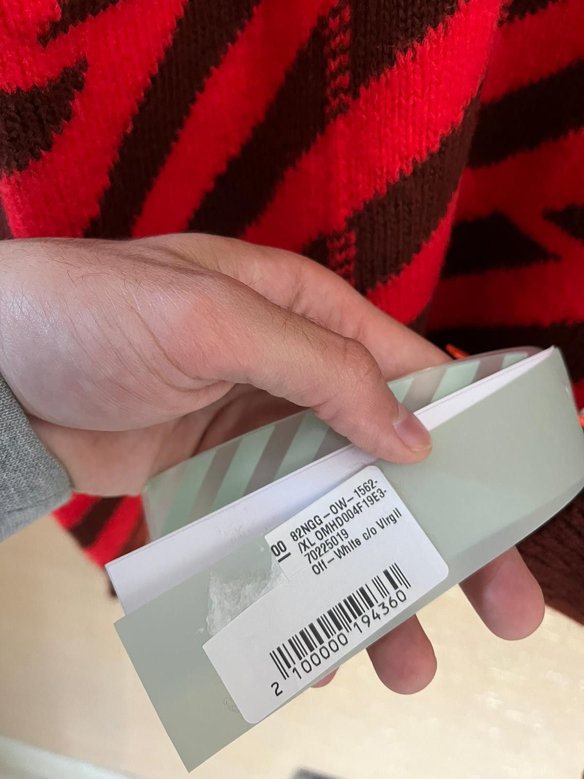 Off-White Diagonal Panel Sweater in Burgundy / Red Size US XL / EU 56 / 4 - 7 Thumbnail