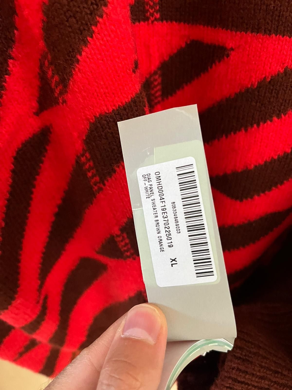 Off-White Diagonal Panel Sweater in Burgundy / Red Size US XL / EU 56 / 4 - 11 Thumbnail
