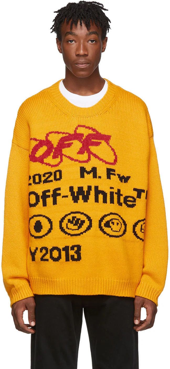 Off-White Industrial Y013 Knit Crewneck in Yellow | Grailed