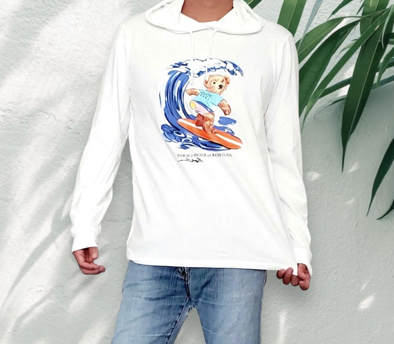 Polo Ralph Lauren Rare 1994 Surfing Bear Hoodie Grailed