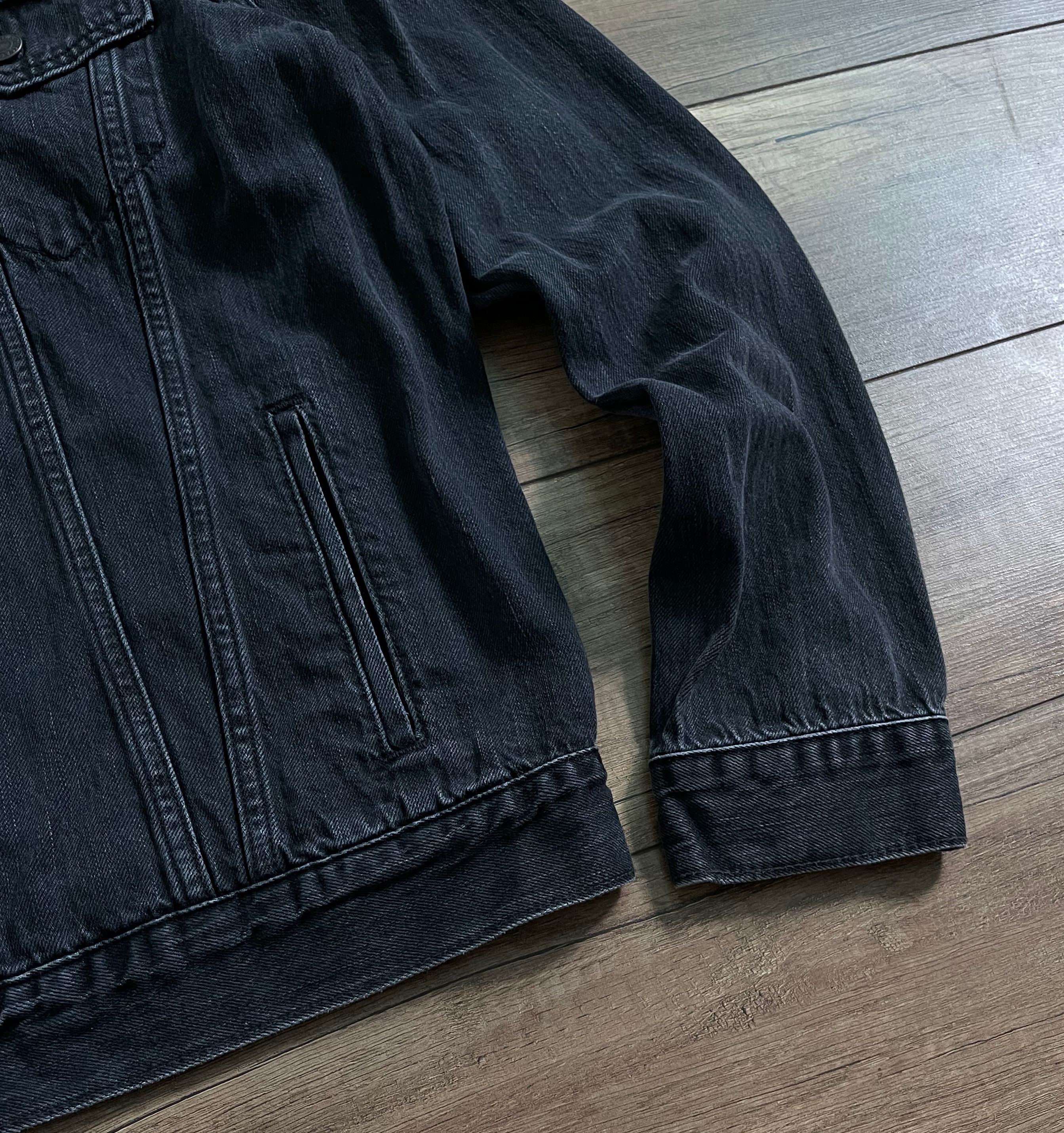 Levi's Levi's Black Grey Denim Trucker Jacket Size US L / EU 52-54 / 3 - 3 Thumbnail