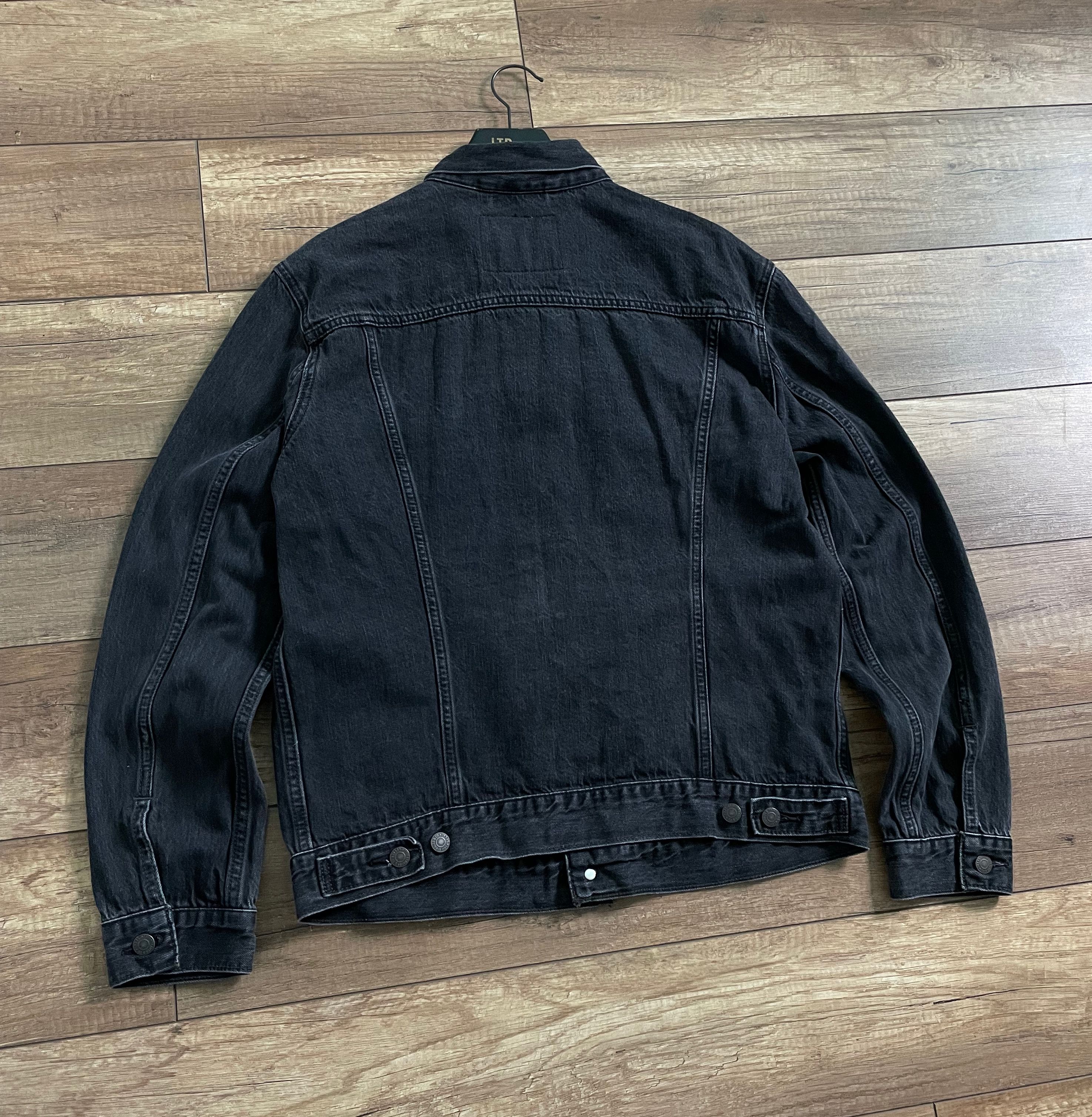 Levi's Levi's Black Grey Denim Trucker Jacket Size US L / EU 52-54 / 3 - 4 Thumbnail