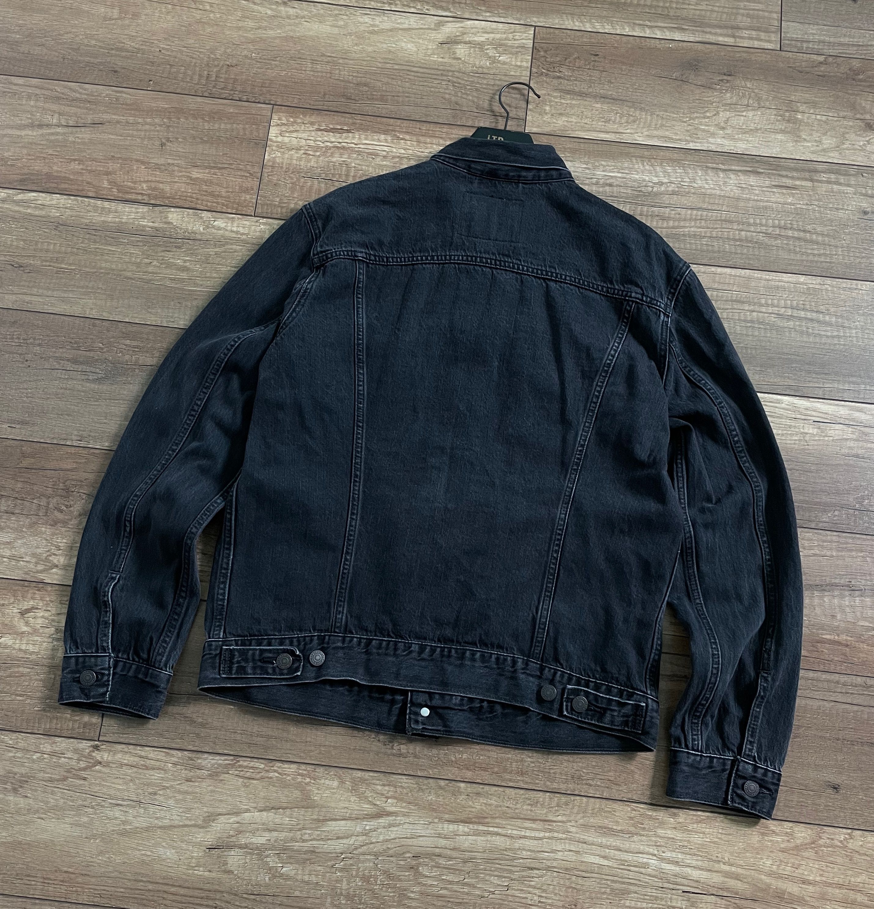Levi's Levi's Black Grey Denim Trucker Jacket Size US L / EU 52-54 / 3 - 5 Thumbnail