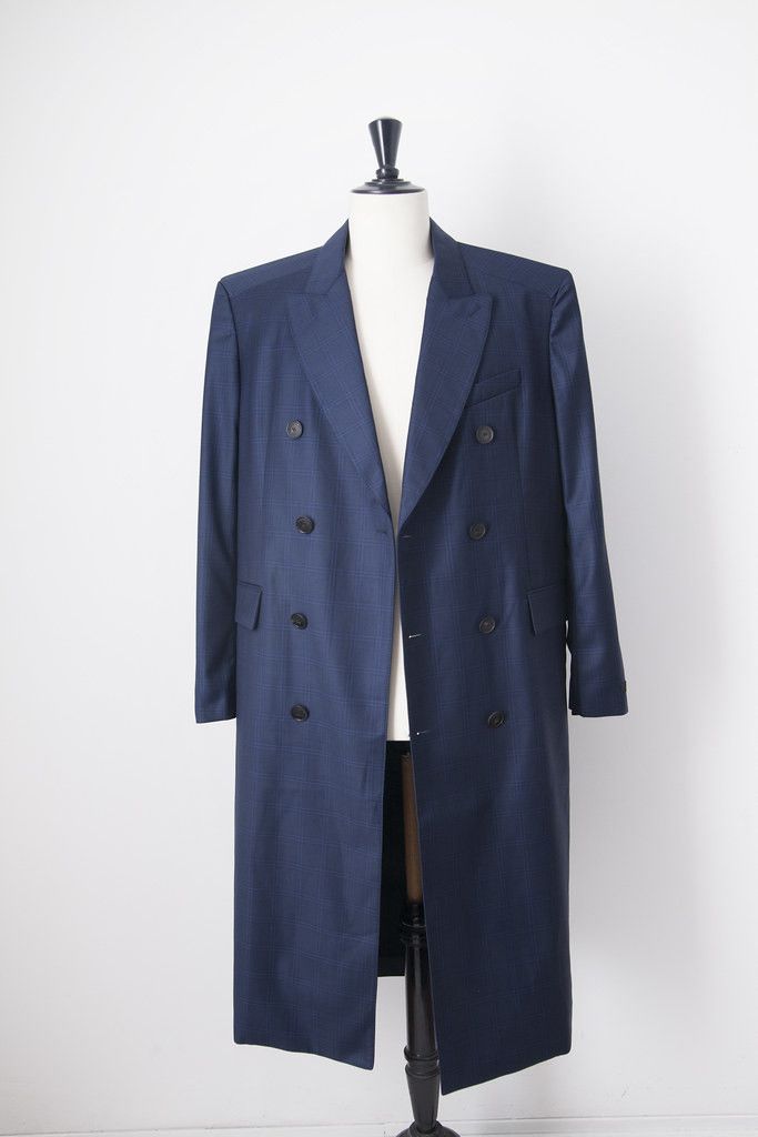 image of Balenciaga Ss17 Oversized Double Breasted Coat in Blue, Women's (Size XS)