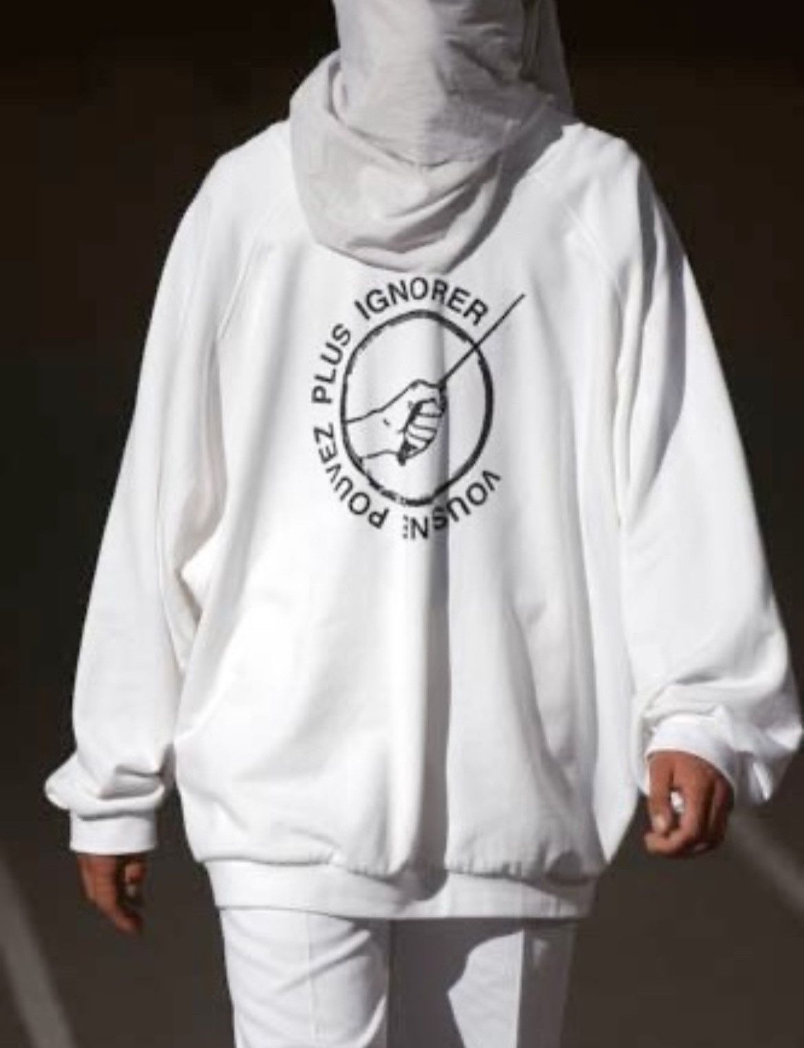 Raf Simons SS2002 Raf Simons VNPPI Silence & Secrecy White RunwayHoodie Size US XL / EU 56 / 4 - 10 Thumbnail
