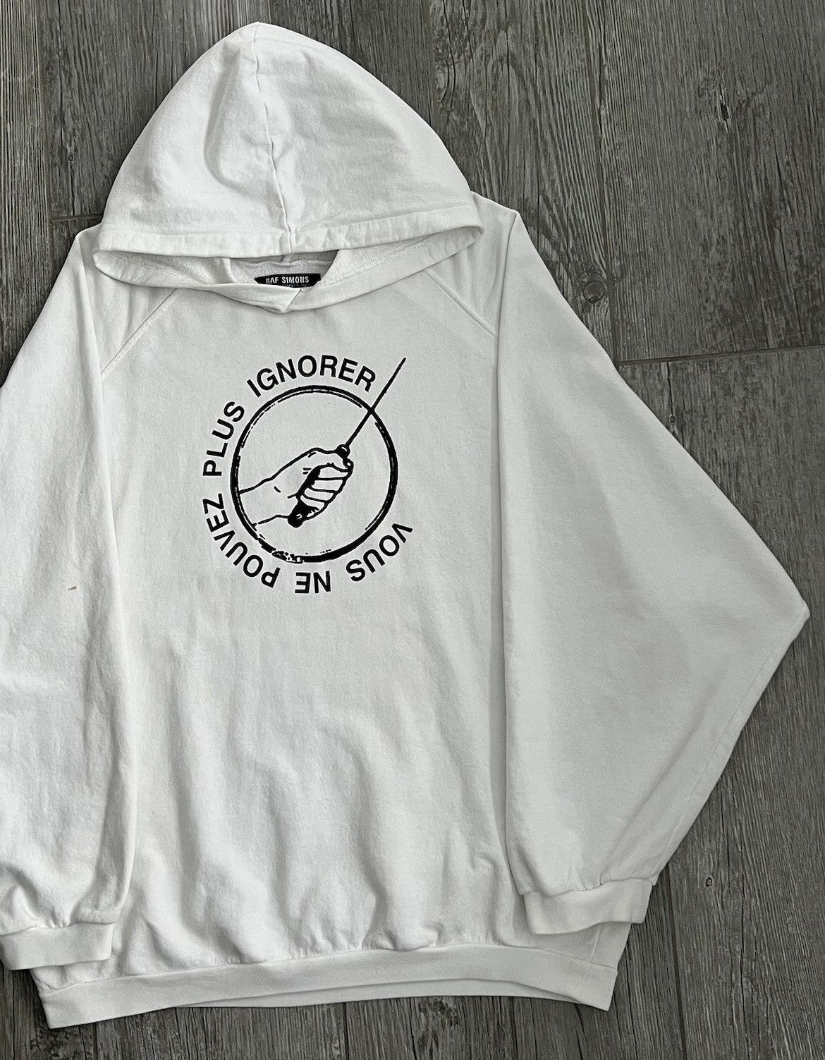 Raf Simons SS2002 Raf Simons VNPPI Silence & Secrecy White RunwayHoodie Size US XL / EU 56 / 4 - 3 Thumbnail