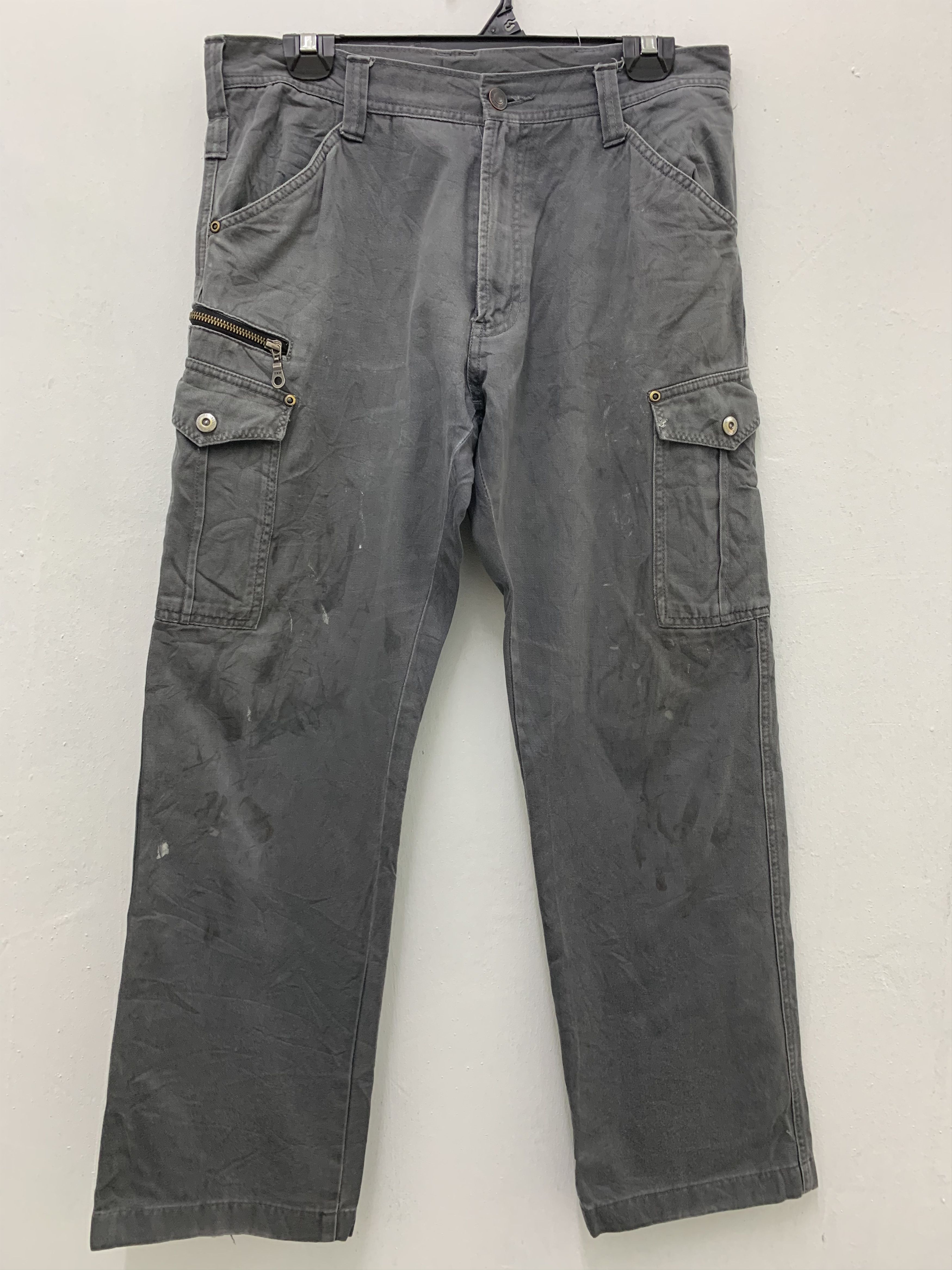Japanese Brand Cargo Pants Grey Multipocket Utility Pants Vtg Streetwear Size US 31 - 1 Thumbnail