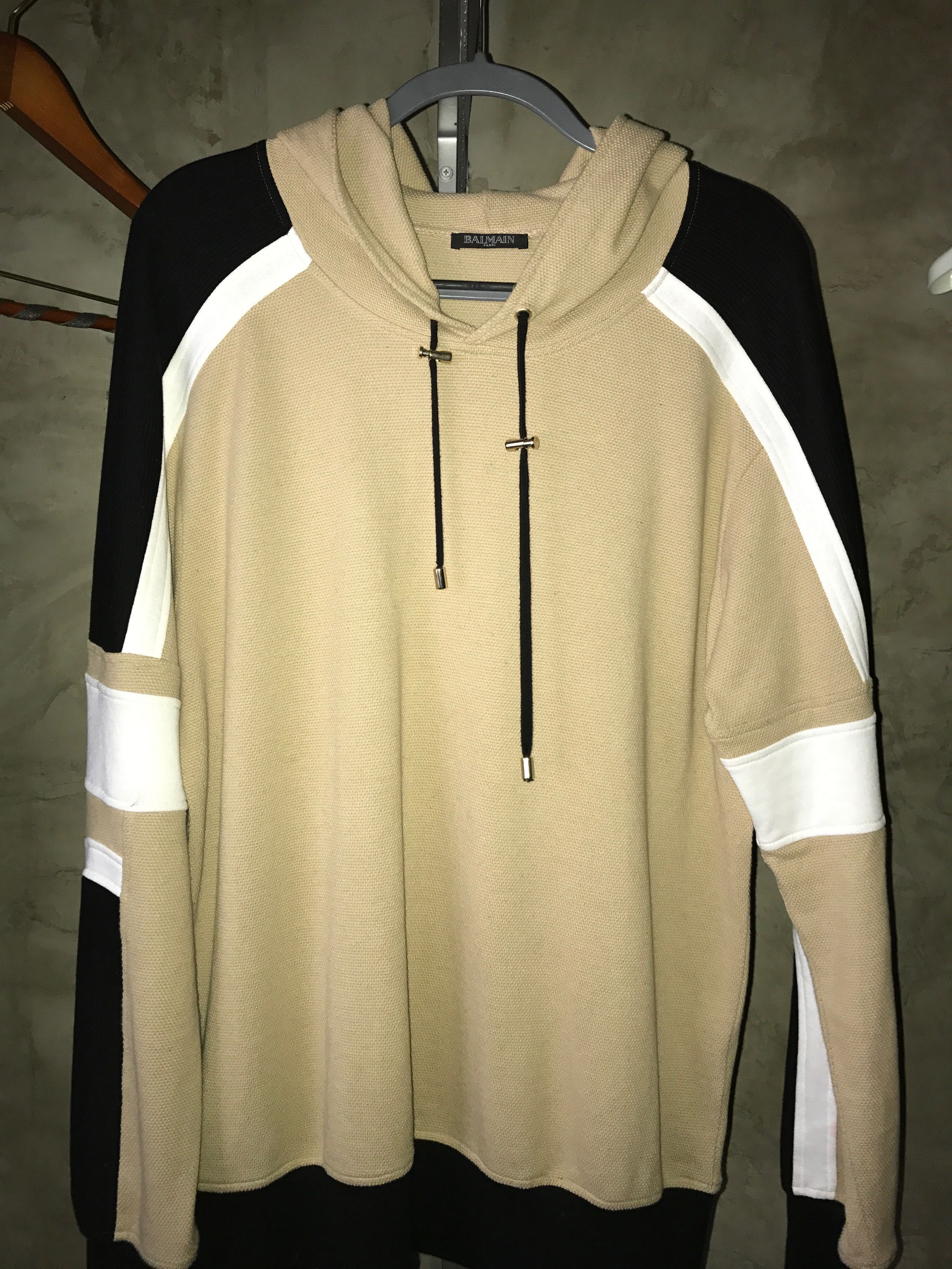 PANELLED COTTON AND LINEN-BLEND HOODIE