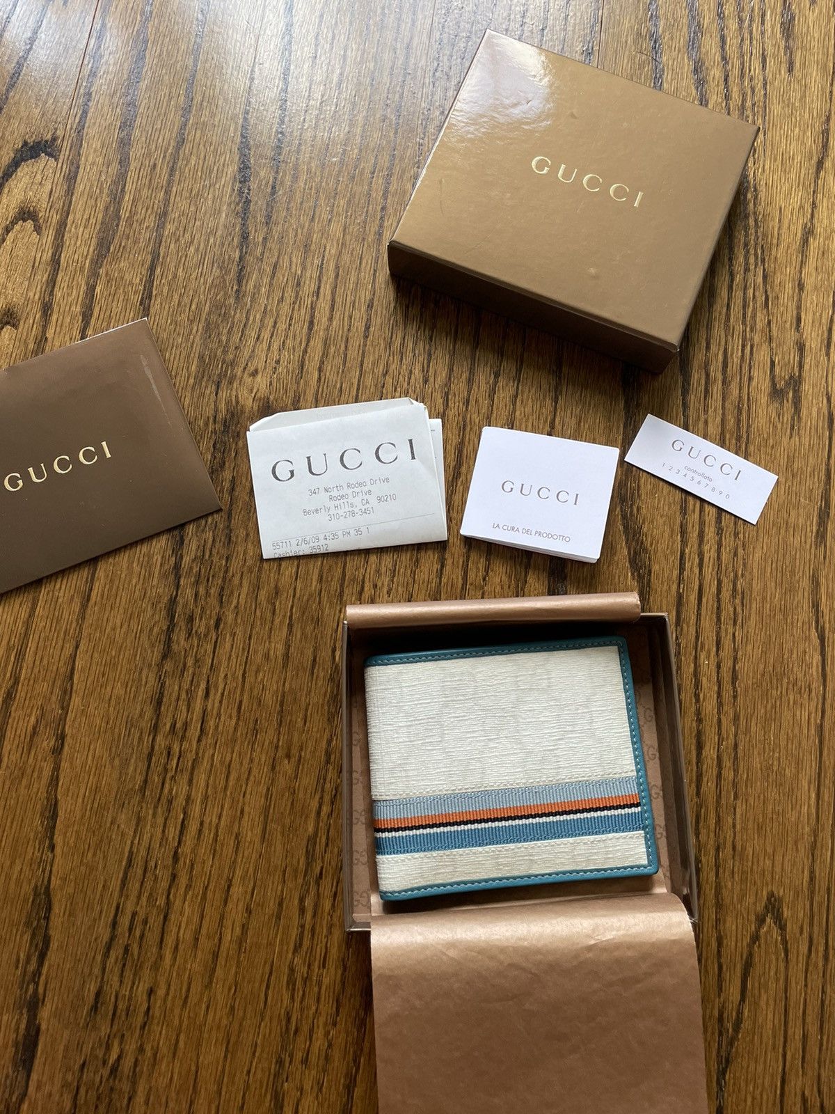 Gucci Gucci SS/09 Billford White Canvas & Ocean leather wallet Size ONE SIZE - 2 Thumbnail