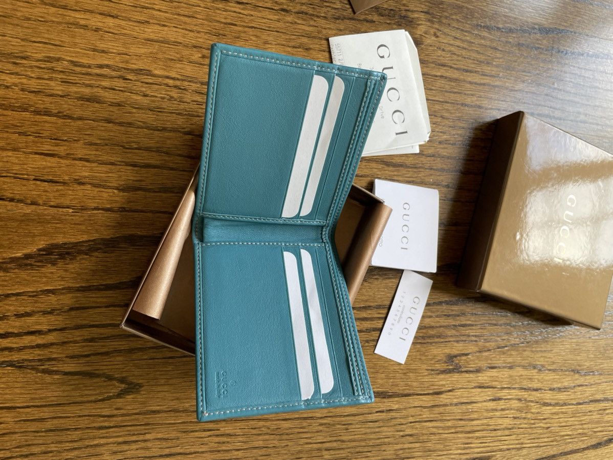 Gucci Gucci SS/09 Billford White Canvas & Ocean leather wallet Size ONE SIZE - 5 Thumbnail