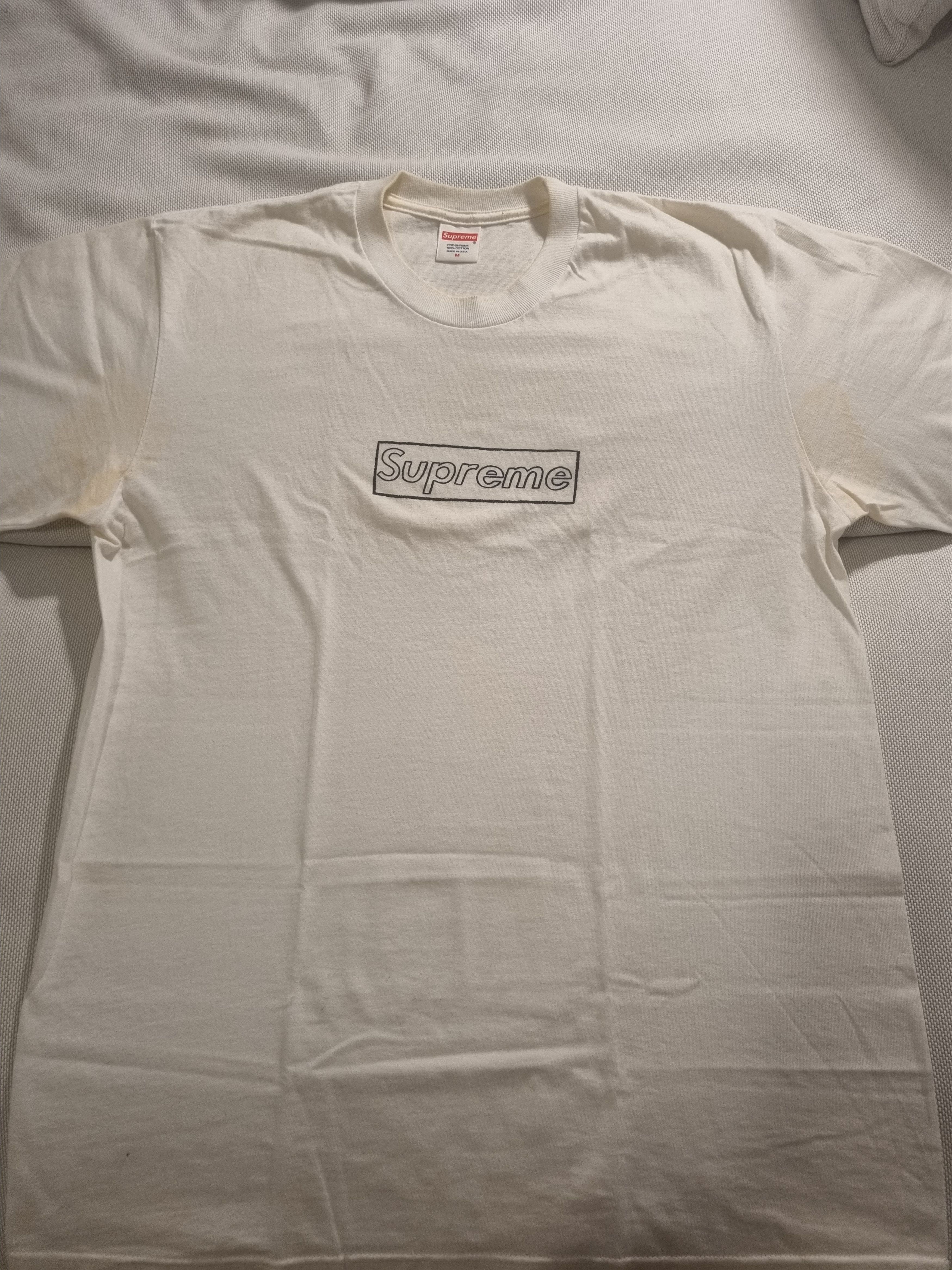 US online shop Supreme Kaws Chalk Logo T-Shirt White ...