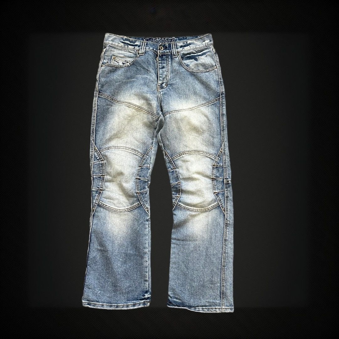 image of Vintage Japanese Constructive Knee Denim Balenciaga Style in Blue, Men's (Size 33)