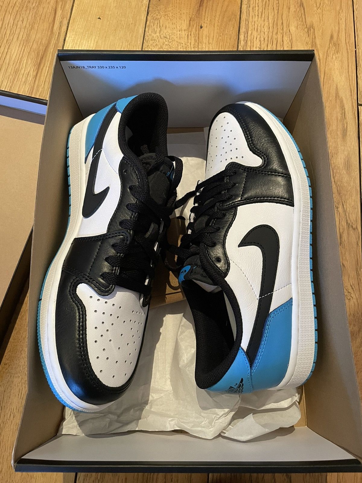Jordan Brand × Nike Air Jordan 1 Low Dark Powder Blue Black UNC 2022 Size US 12 / EU 45 - 1 Thumbnail