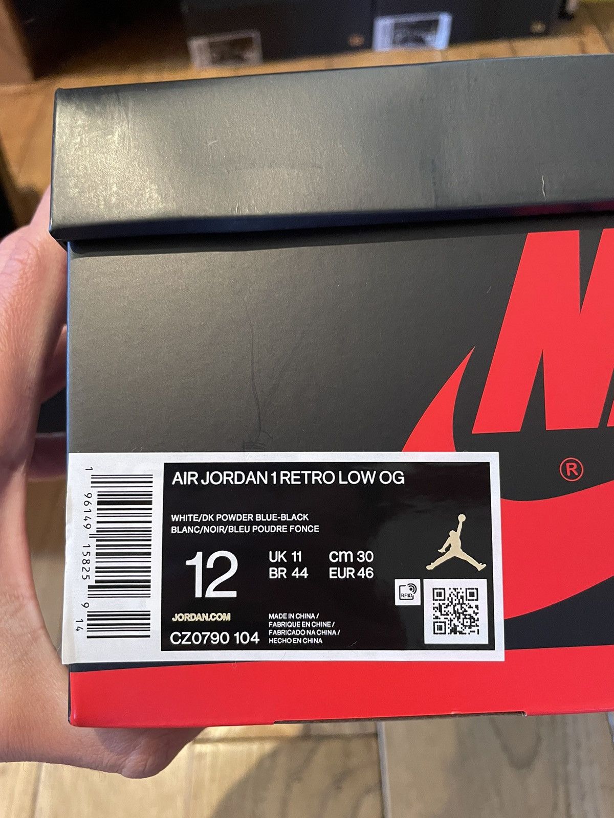 Jordan Brand × Nike Air Jordan 1 Low Dark Powder Blue Black UNC 2022 Size US 12 / EU 45 - 11 Thumbnail