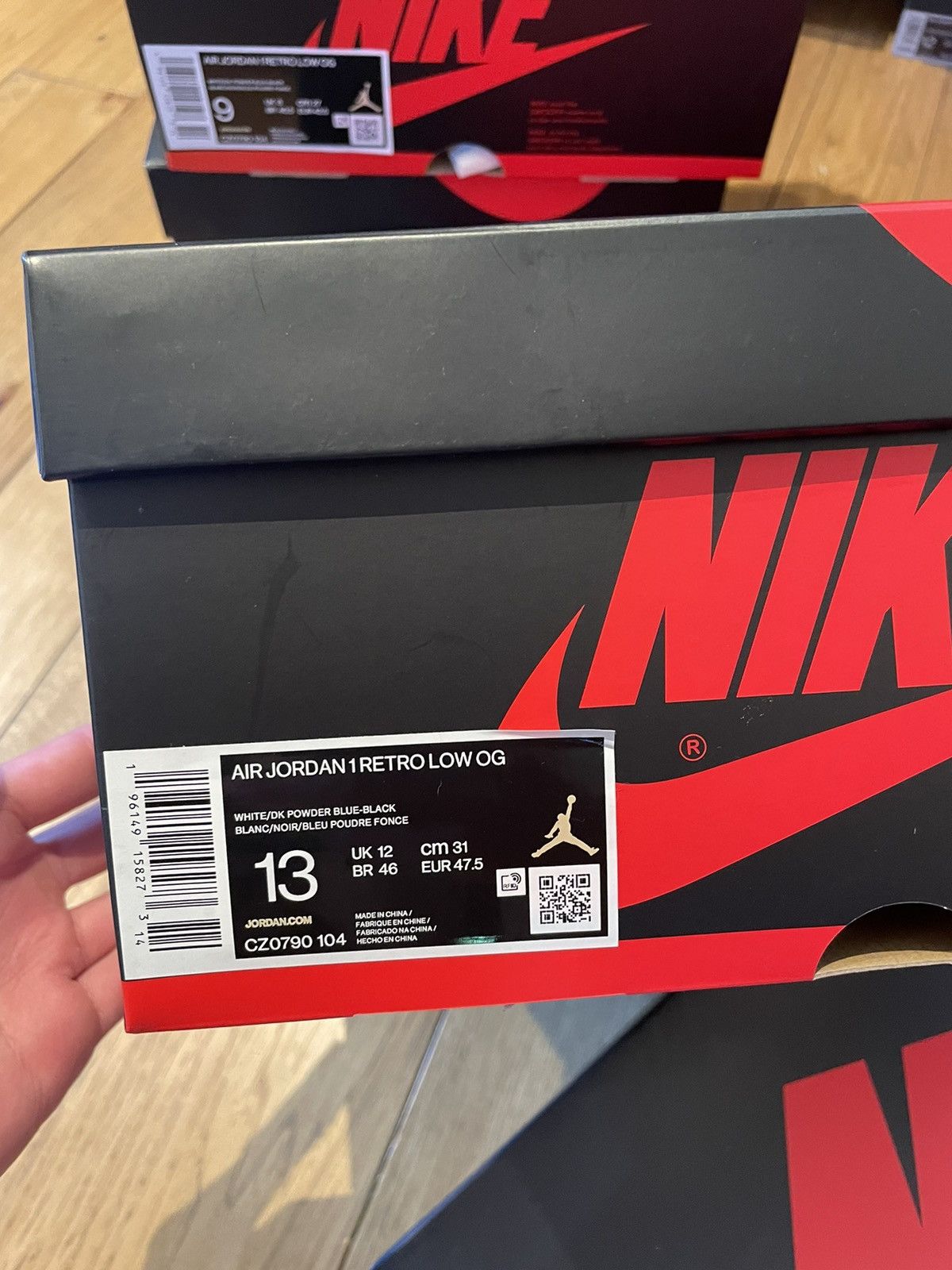 Jordan Brand × Nike Air Jordan 1 Low Dark Powder Blue Black UNC 2022 Size US 13 / EU 46 - 11 Thumbnail