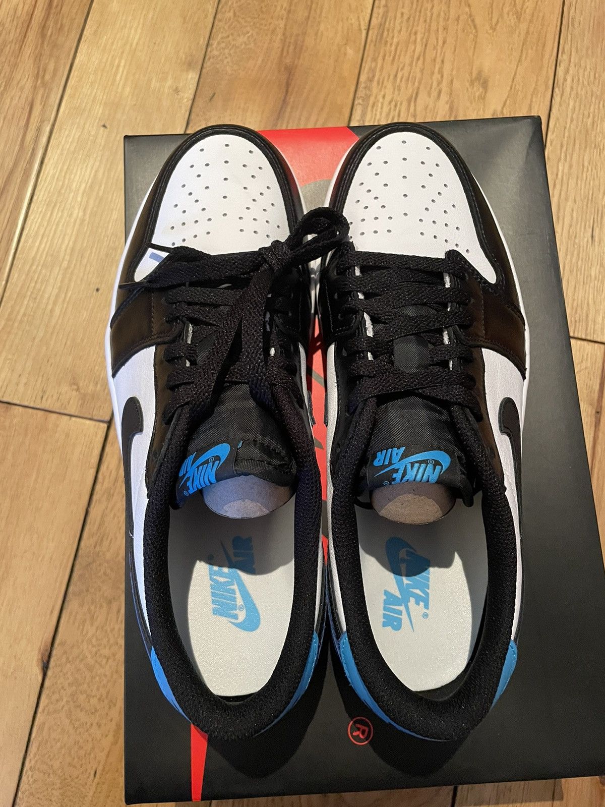 Jordan Brand × Nike Air Jordan 1 Low Dark Powder Blue Black UNC 2022 Size US 13 / EU 46 - 3 Thumbnail