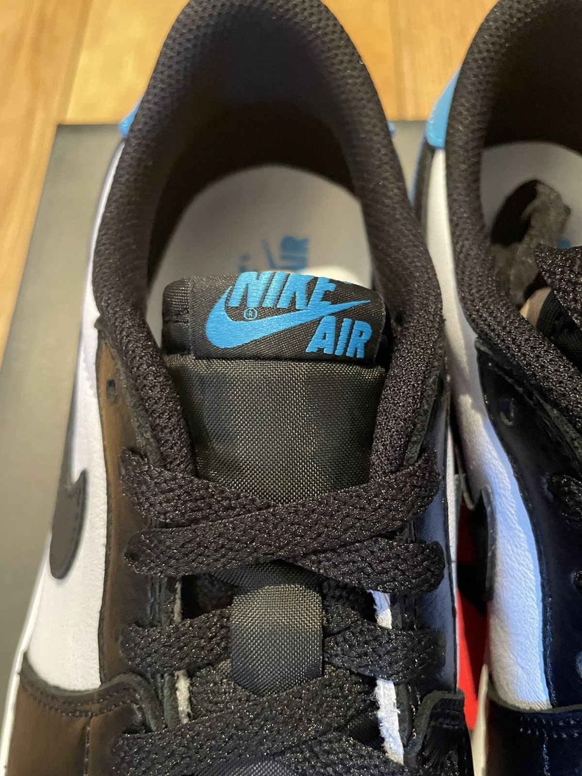 Jordan Brand × Nike Air Jordan 1 Low Dark Powder Blue Black UNC 2022 Size US 13 / EU 46 - 5 Thumbnail