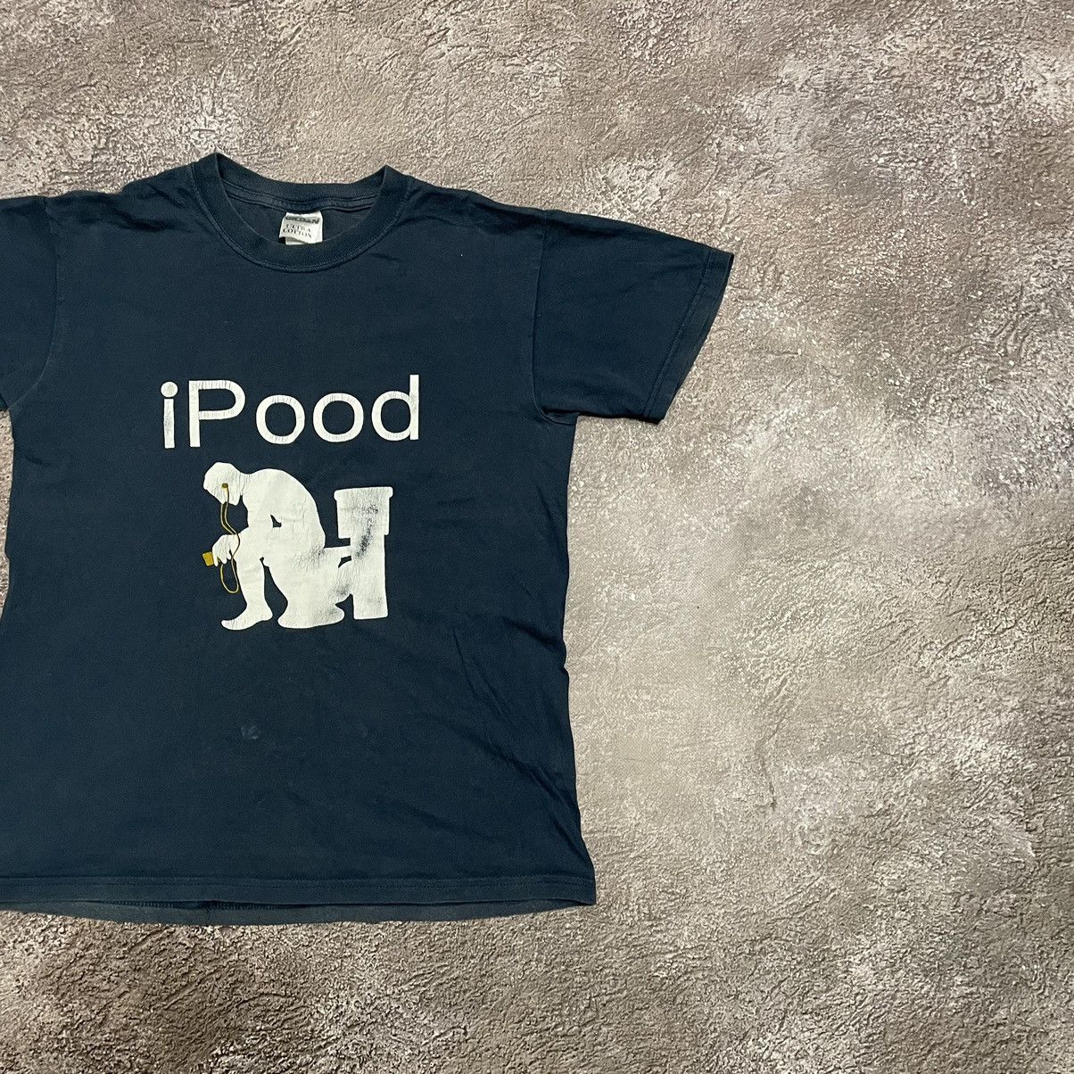 Vintage Vintage Y2K Faded Black Graphic Tee Apple Logo Humor Boxy S Size US S / EU 44-46 / 1 - 3 Thumbnail