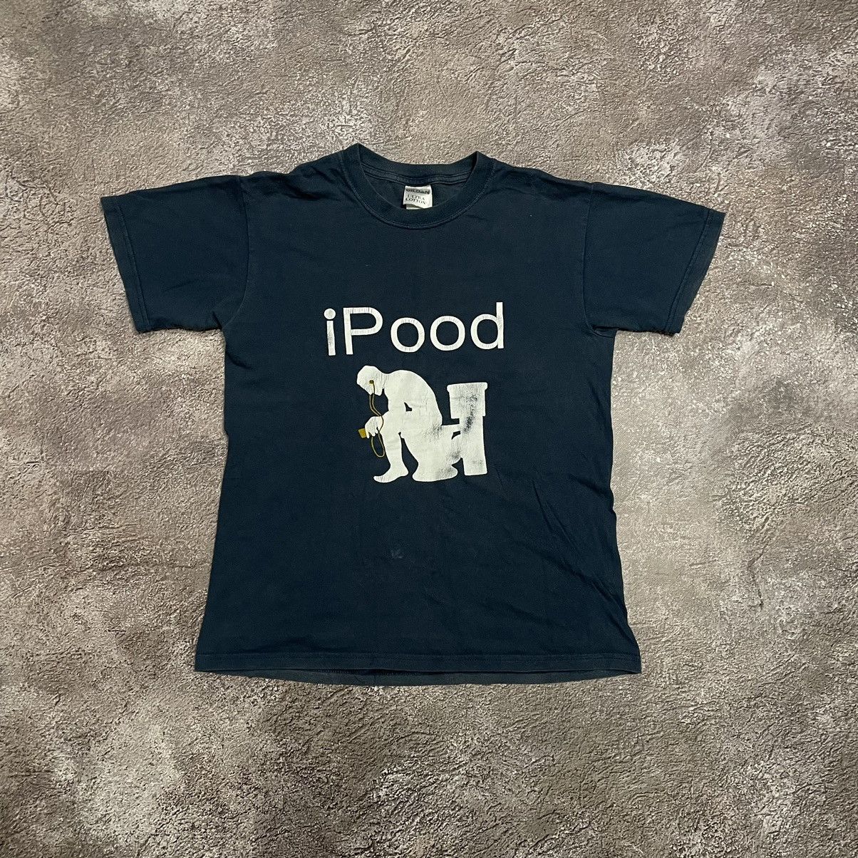 Vintage Vintage Y2K Faded Black Graphic Tee Apple Logo Humor Boxy S Size US S / EU 44-46 / 1 - 2 Thumbnail