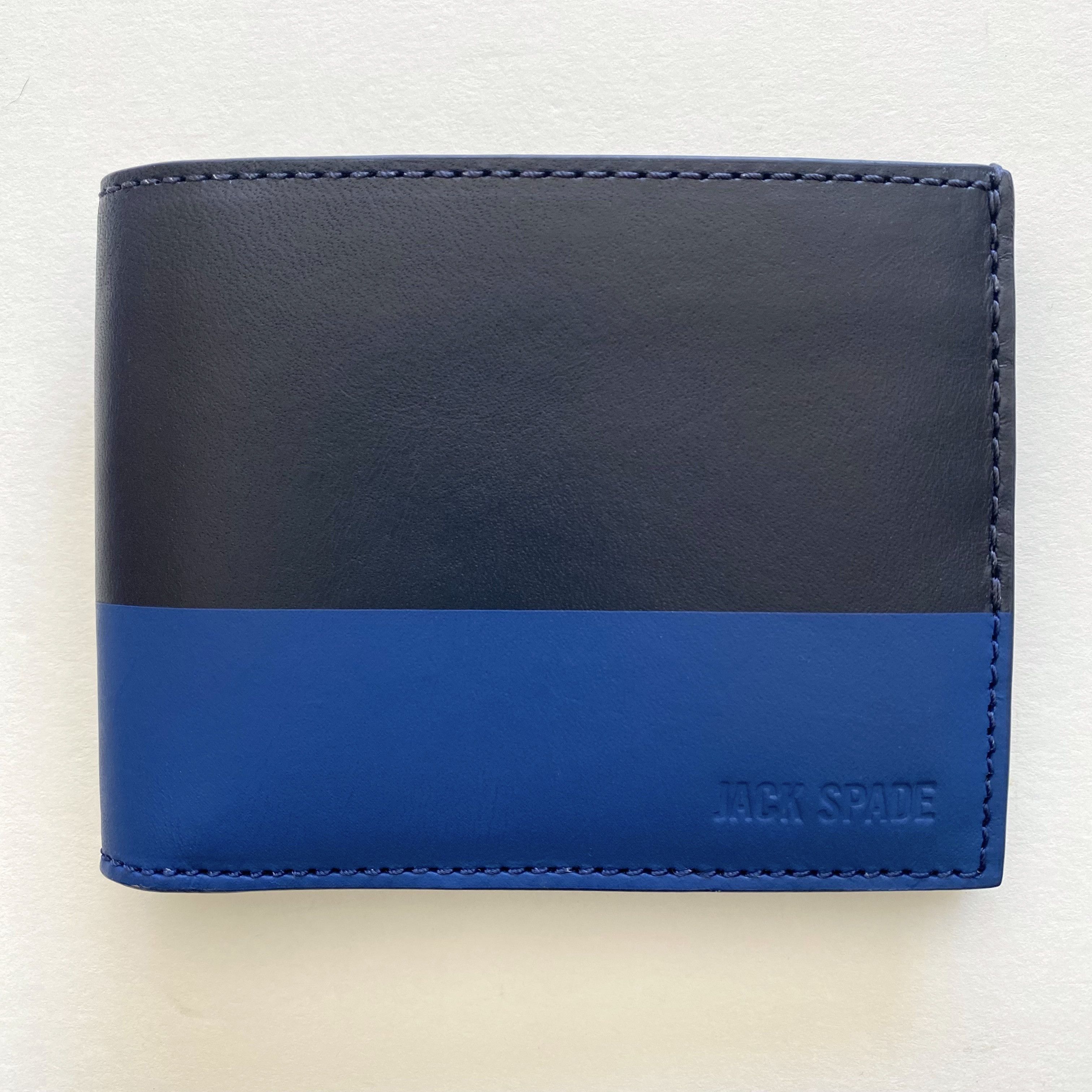 Jack Spade RARE COLOR BLOCK BIFOLD LEATHER WALLET Grailed