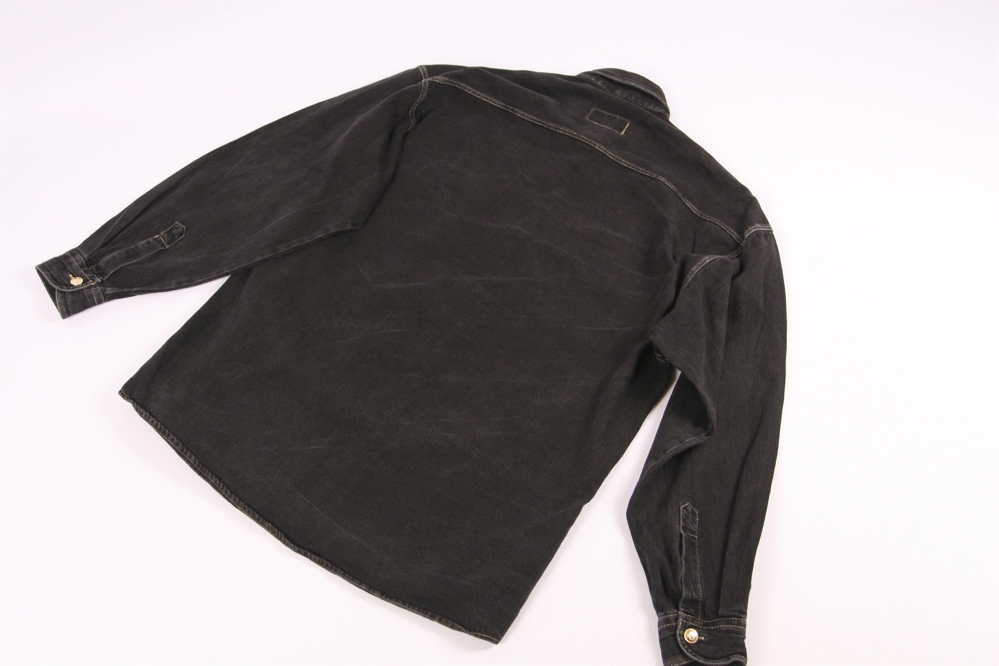 MCM RARE VTG💥 MCM Studded Black Faded Denim Overshirt Size US L / EU 52-54 / 3 - 11 Thumbnail