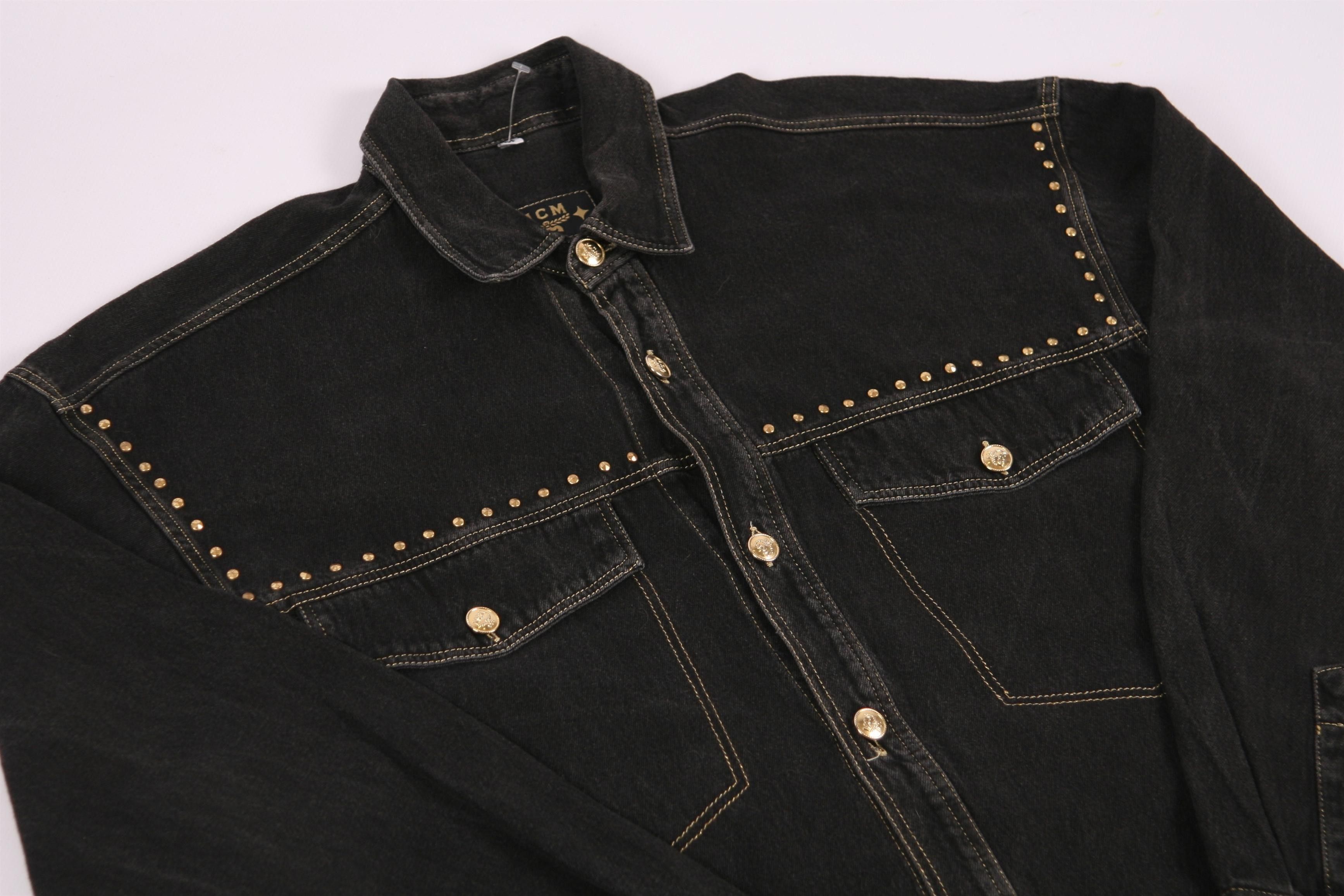MCM RARE VTG💥 MCM Studded Black Faded Denim Overshirt Size US L / EU 52-54 / 3 - 8 Thumbnail